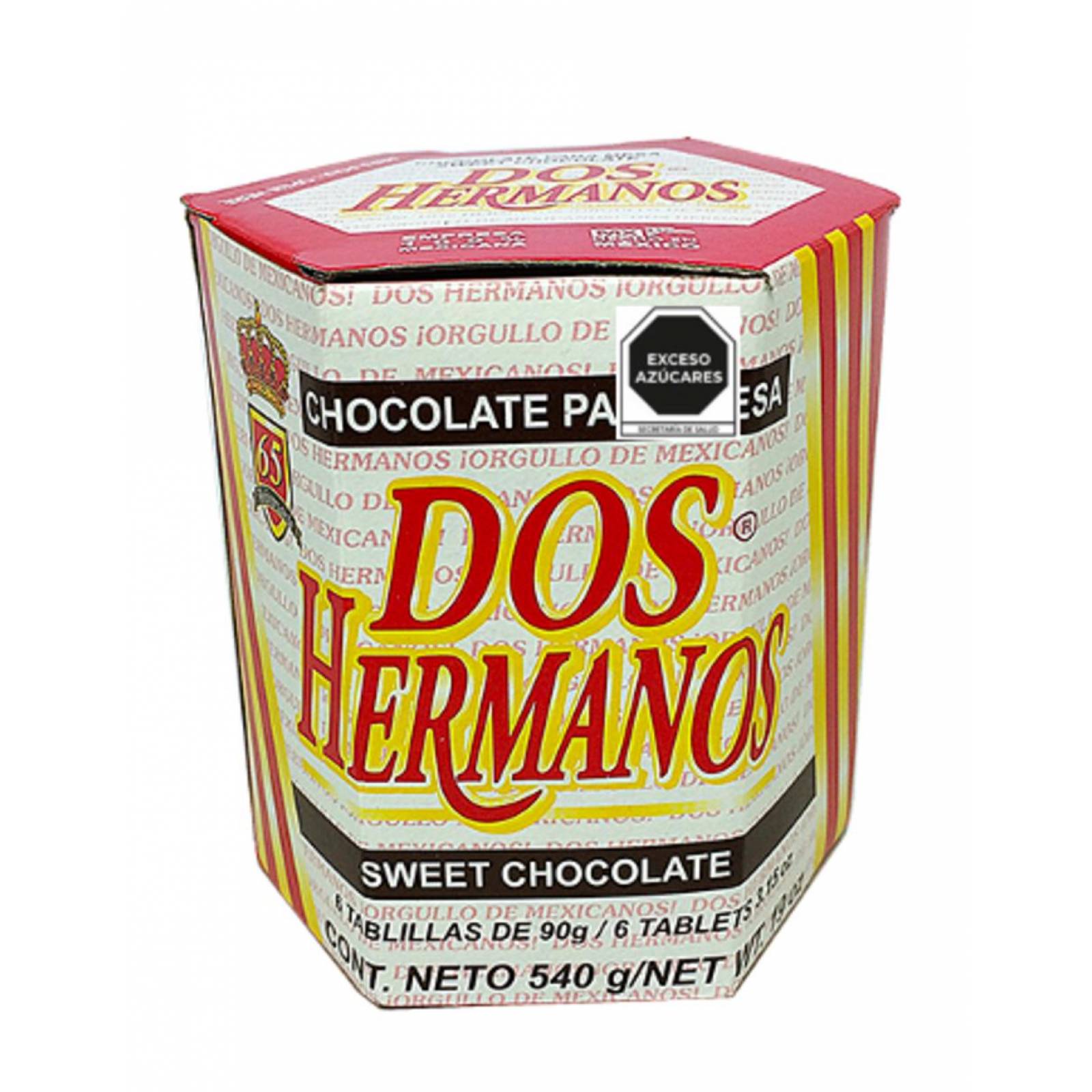 Pack de 24 Chocolate Dos Hermanos Tablilla 540 gr 