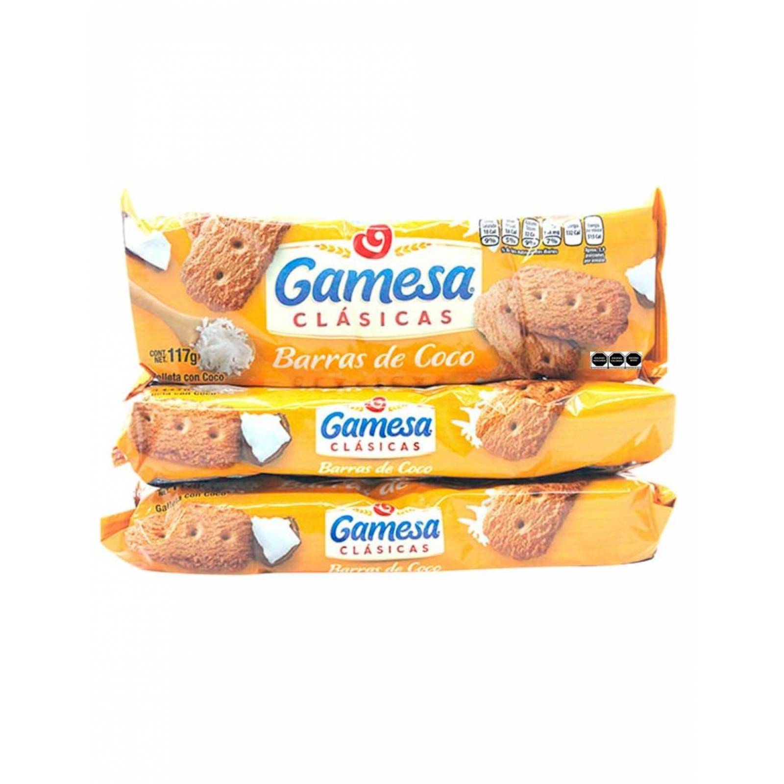 Pack de 12 Galletas barras de coco Gamesa de 117g 