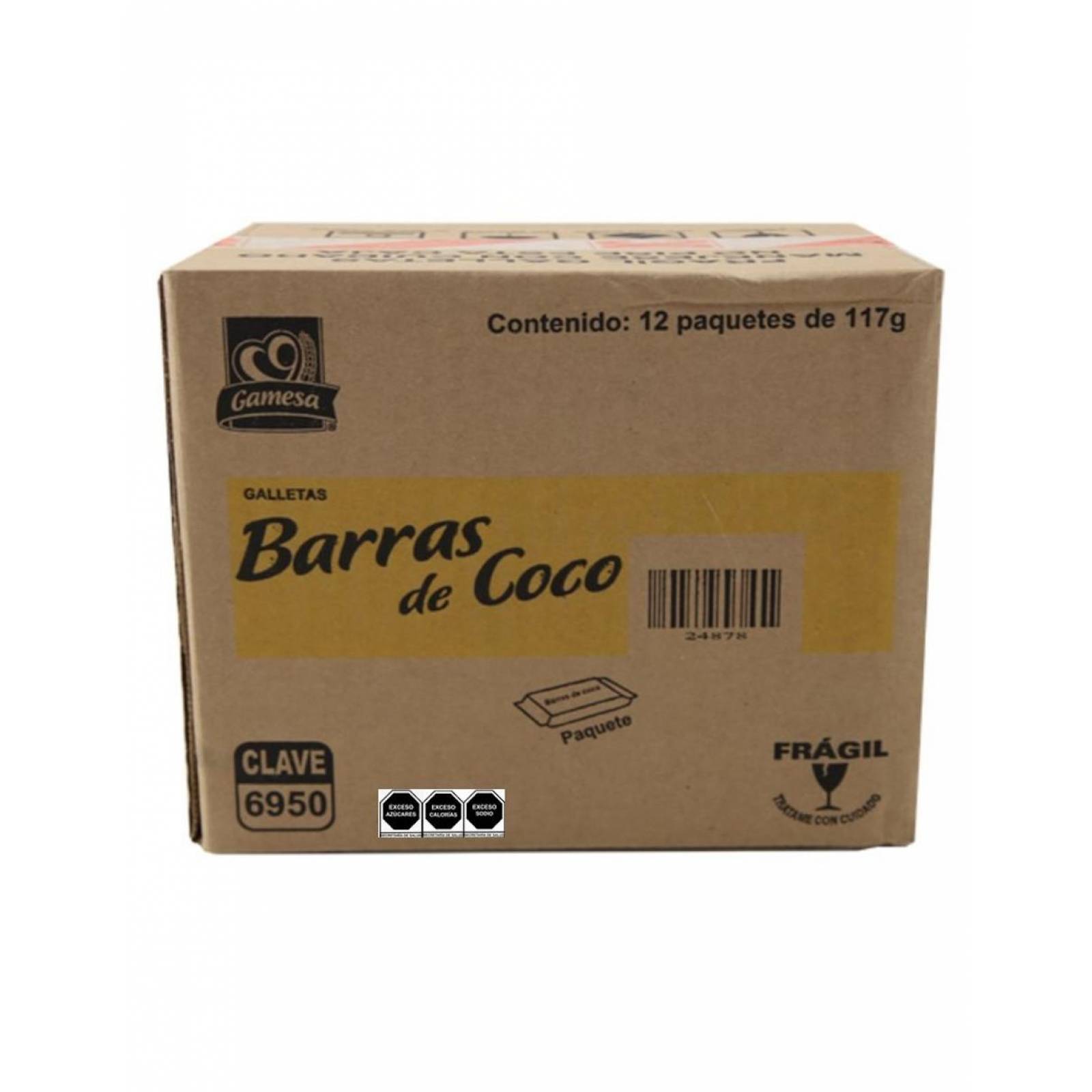 Pack de 12 Galletas barras de coco Gamesa de 117g 