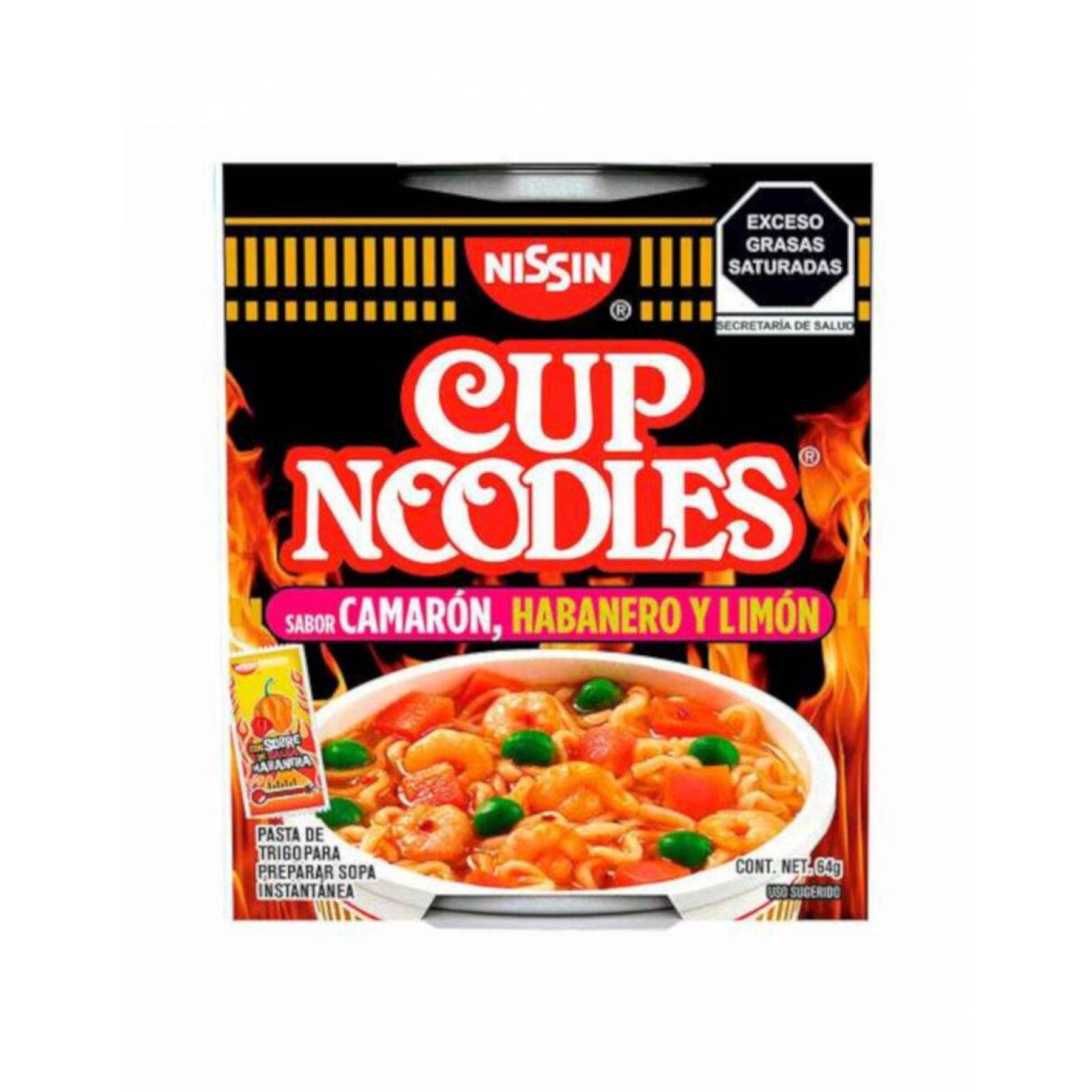 Pack de 12 Sopa Inst. Nissin Camaron Habanero Limón 64 gr 