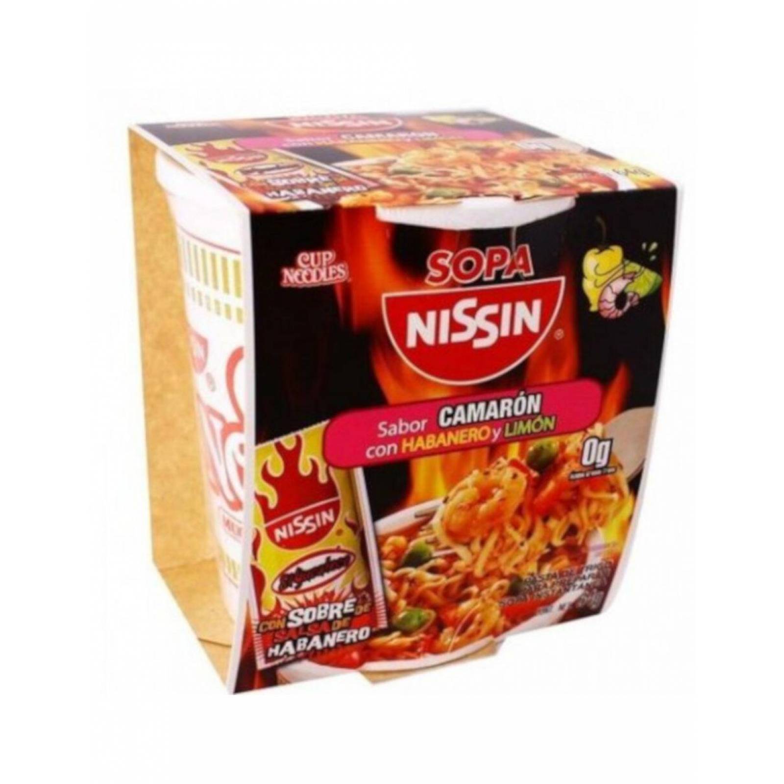Pack de 12 Sopa Inst. Nissin Camaron Habanero Limón 64 gr 