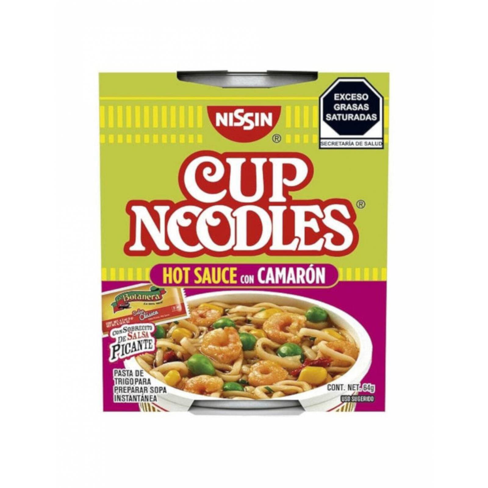 Pack de 12 Sopa Inst. Nissin Hot Sauce Camarón 64 gr 
