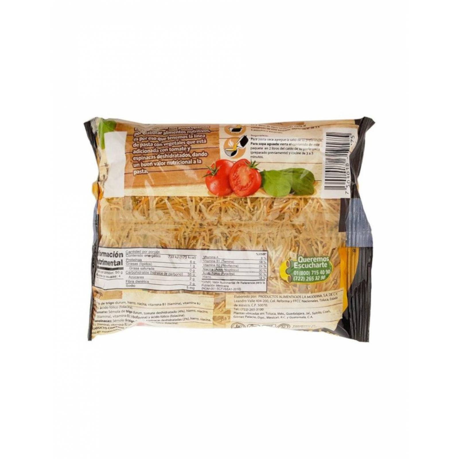 Pack de 20 Sopa para Pasta La moderna Fideo #0 Veg. 200 gr 