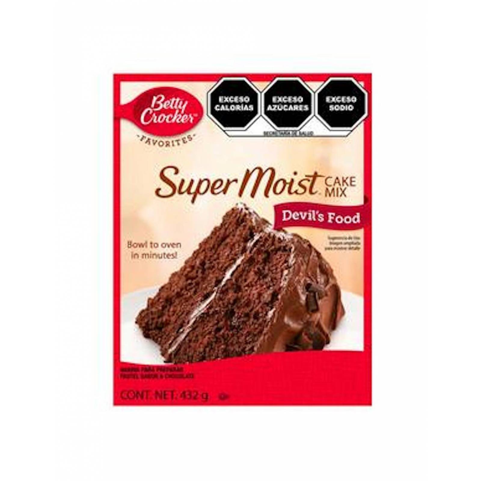 Pack de 12 Harina Betty Crocker P/Pastel Chocolate D de 432g 