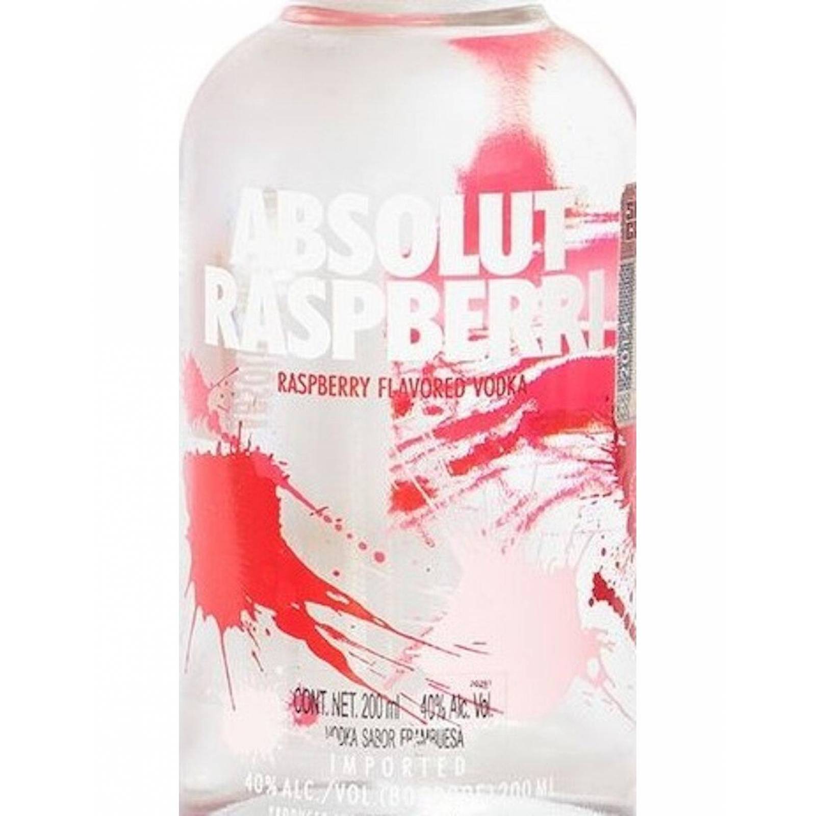 Pack de 24 Vodka Absolut Raspberry de 200 ml