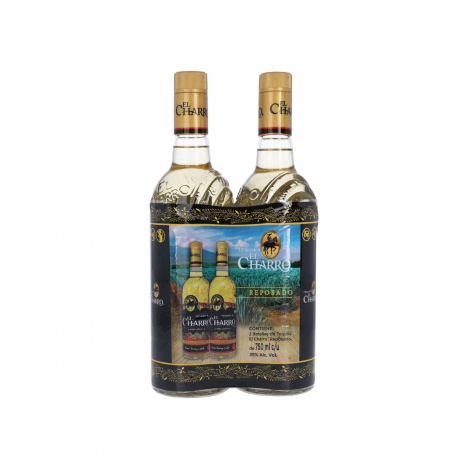 Tequila El Charro Reposado Dos Botellas 750 ml 