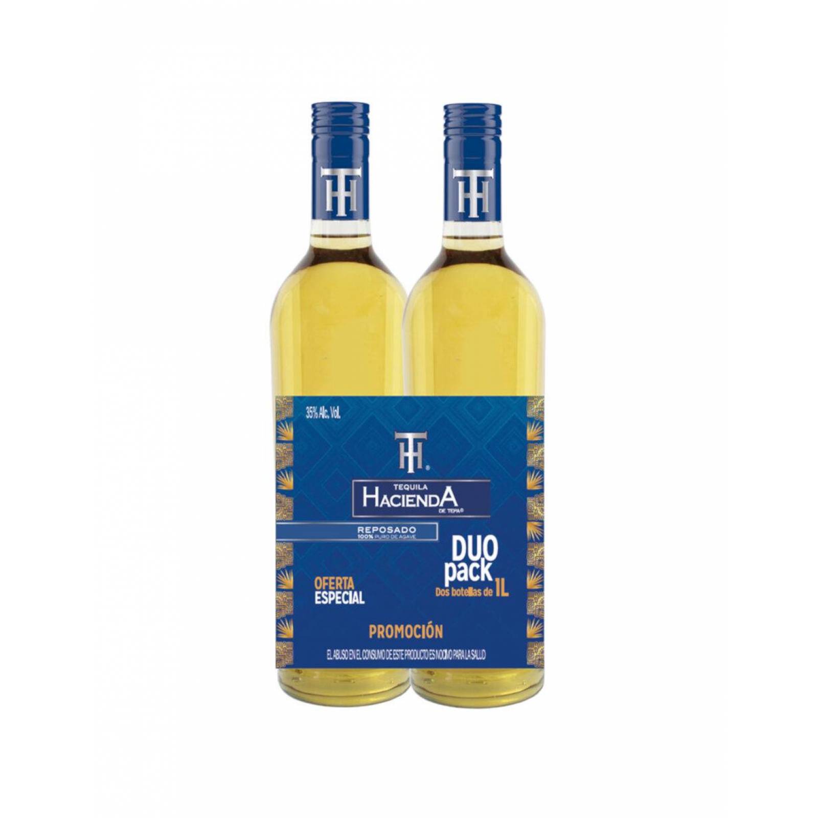 Pack de 2 Tequila Hacienda De Tepa Repos. 100% 2 Botellas 1L 