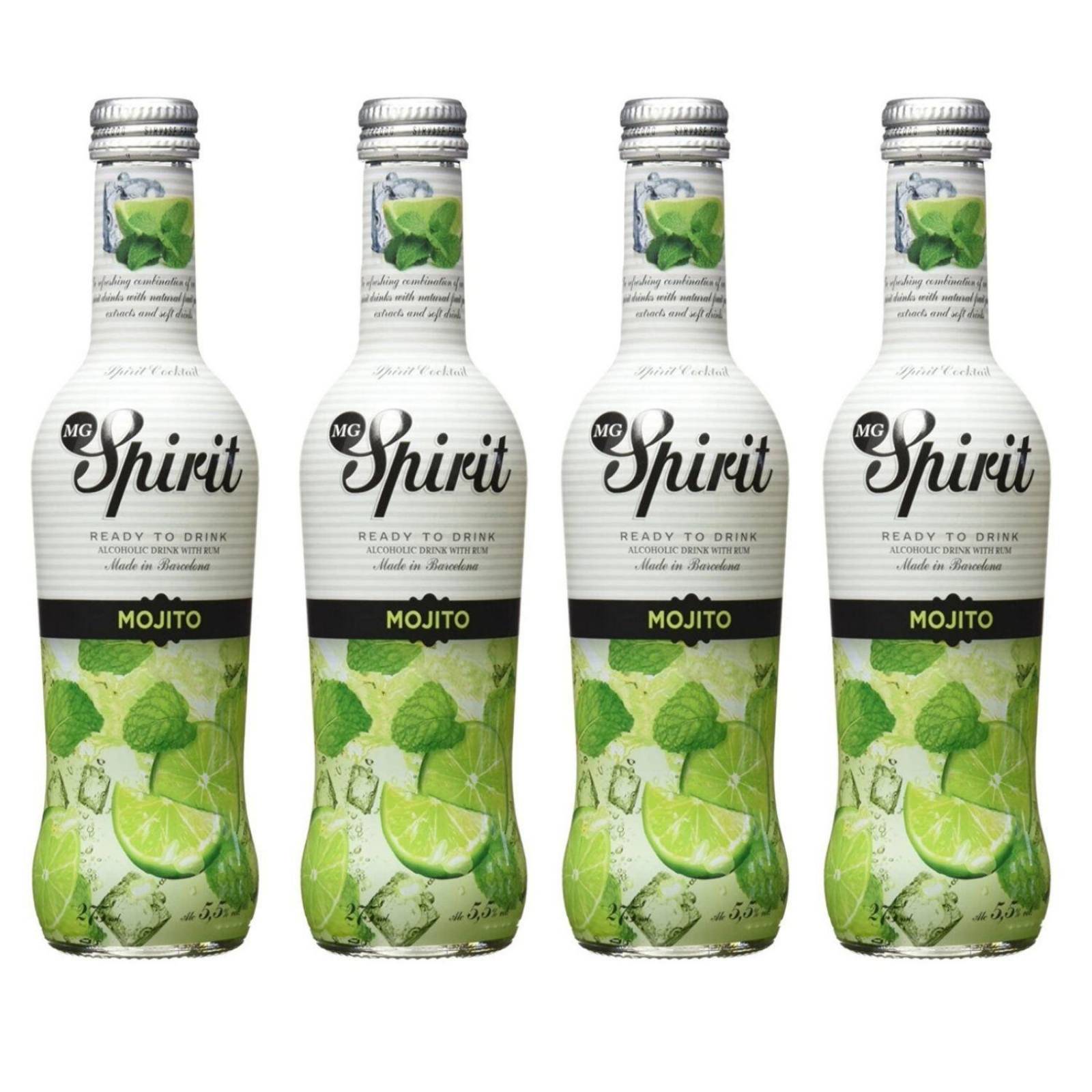 Pack de 4 Ron MG Spirit Mojito 275 ml