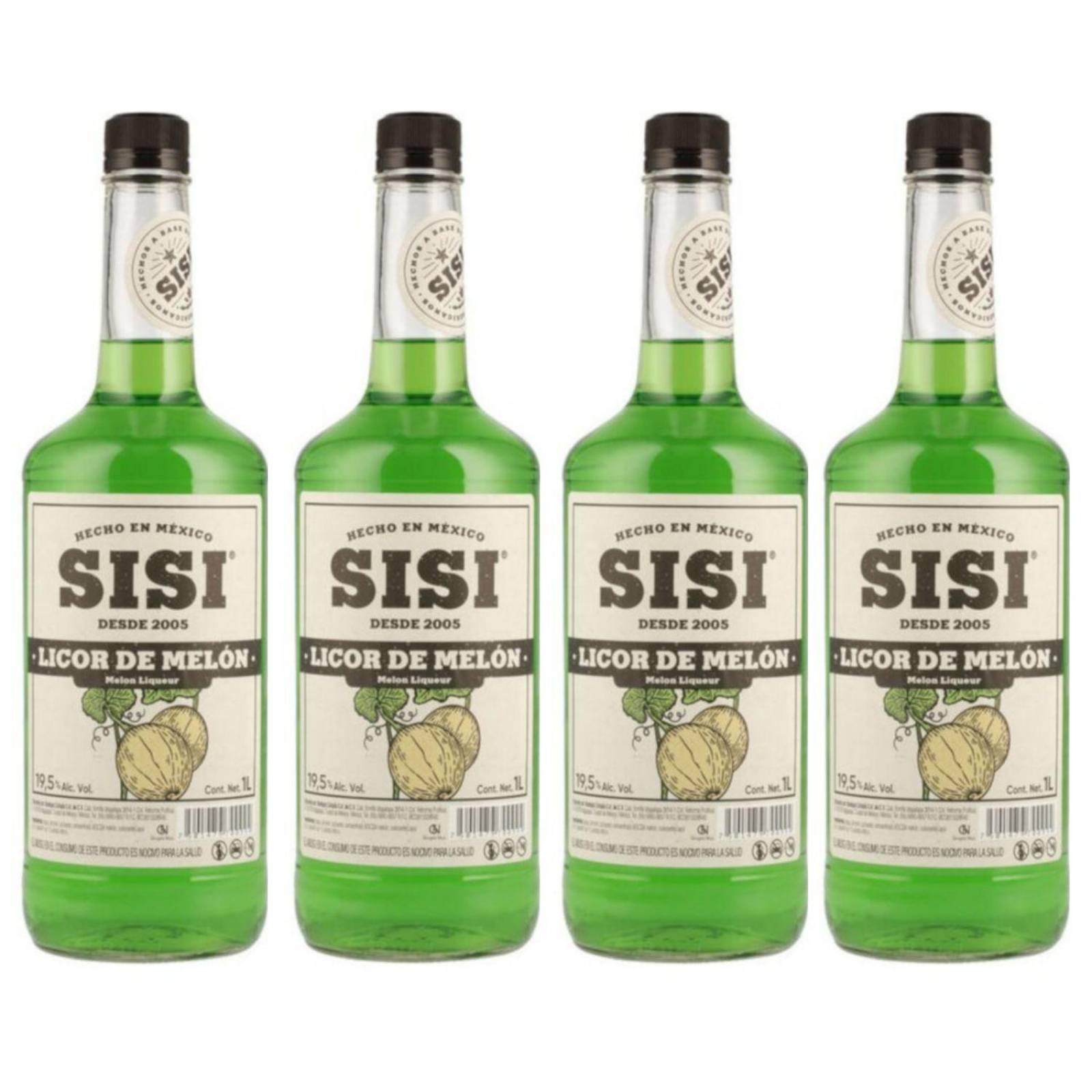 Pack de 4 Licor Sisi Melón 1 L 