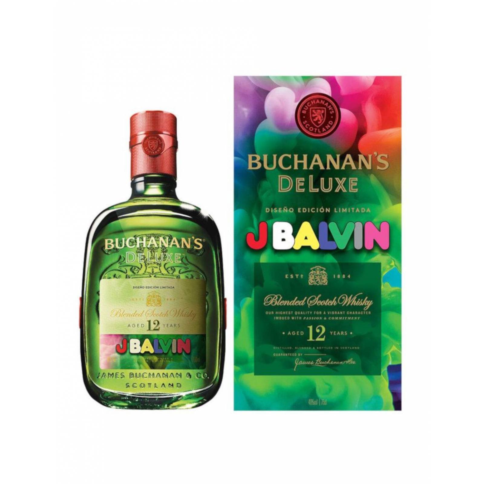 Pack de 4 Whisky Buchanans 12 Años Ed. J Balvin 750 ml 