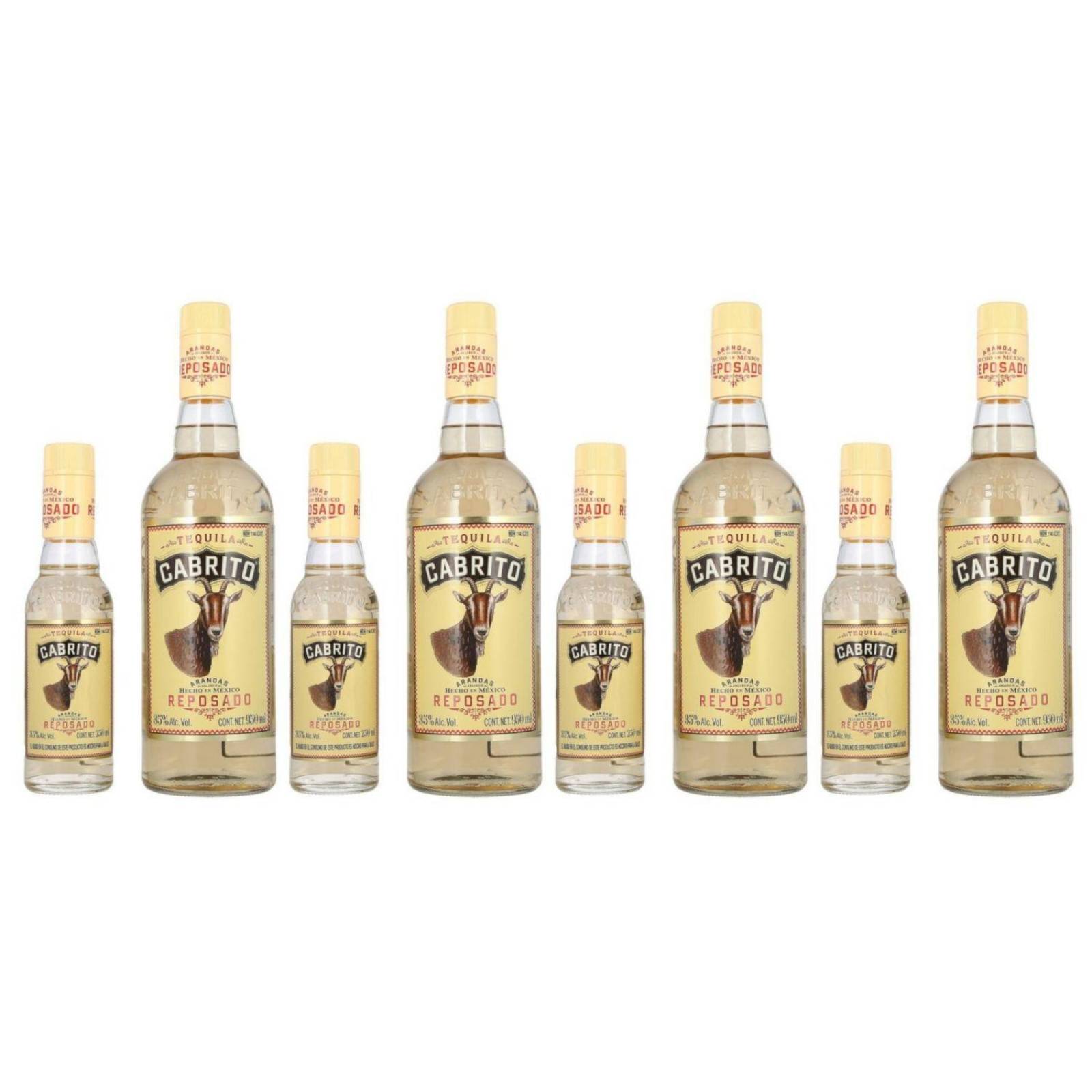 Pack de 4 Tequila Cabrito Reposado de 950 ml + mini 250 ml 