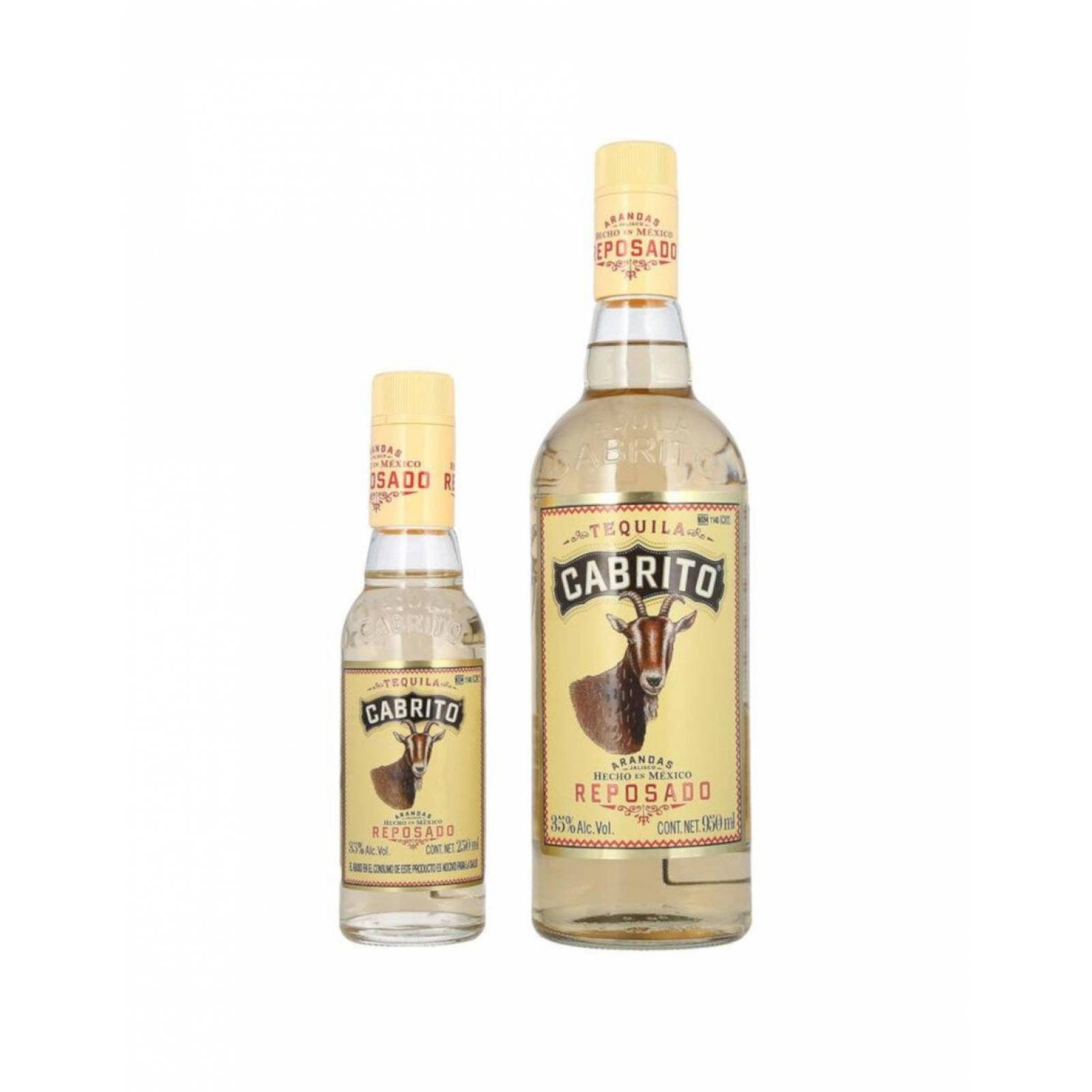 Pack de 4 Tequila Cabrito Reposado de 950 ml + mini 250 ml 