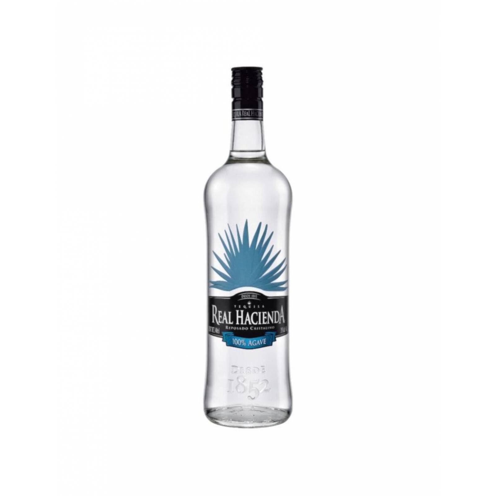 Pack de 4 Tequila Real Hacienda Reposado Cristalino 940 ml 