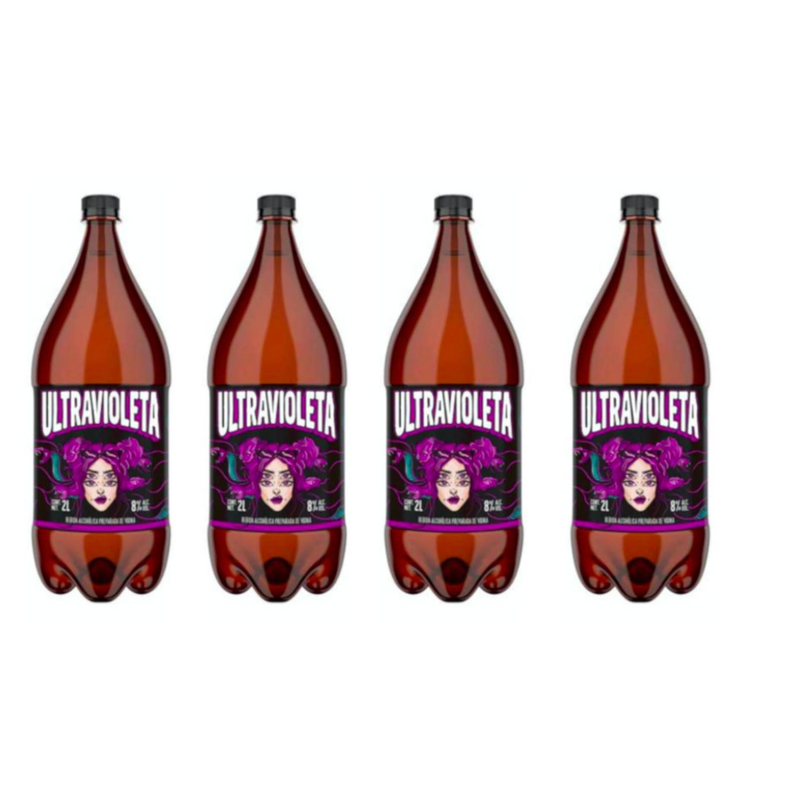 Pack de 4 Vodka Ultravioleta Uva 2 L