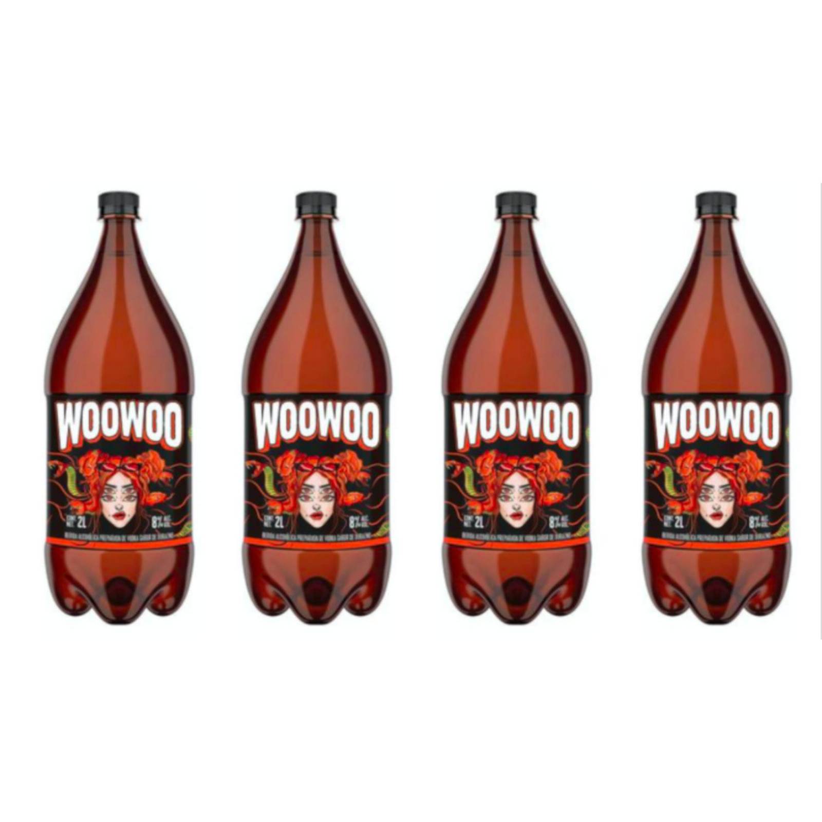 Pack de 4 Vodka WooWoo Durazno 2 L 