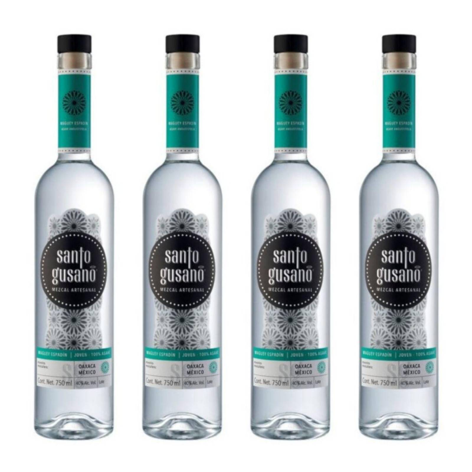 Pack de 4 Mezcal Santo Gusano Joven 750 ml 