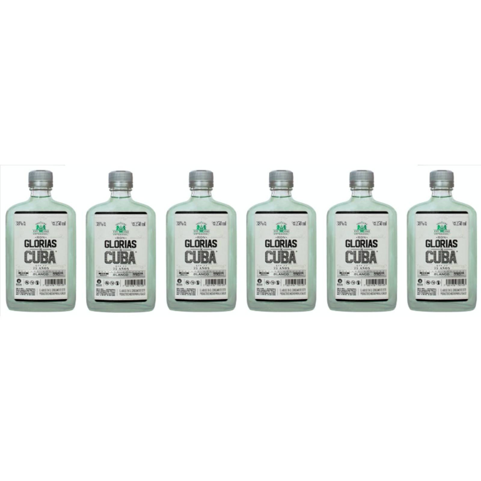 Pack de 6 Ron Glorias de Cuba Blanco 250 ML