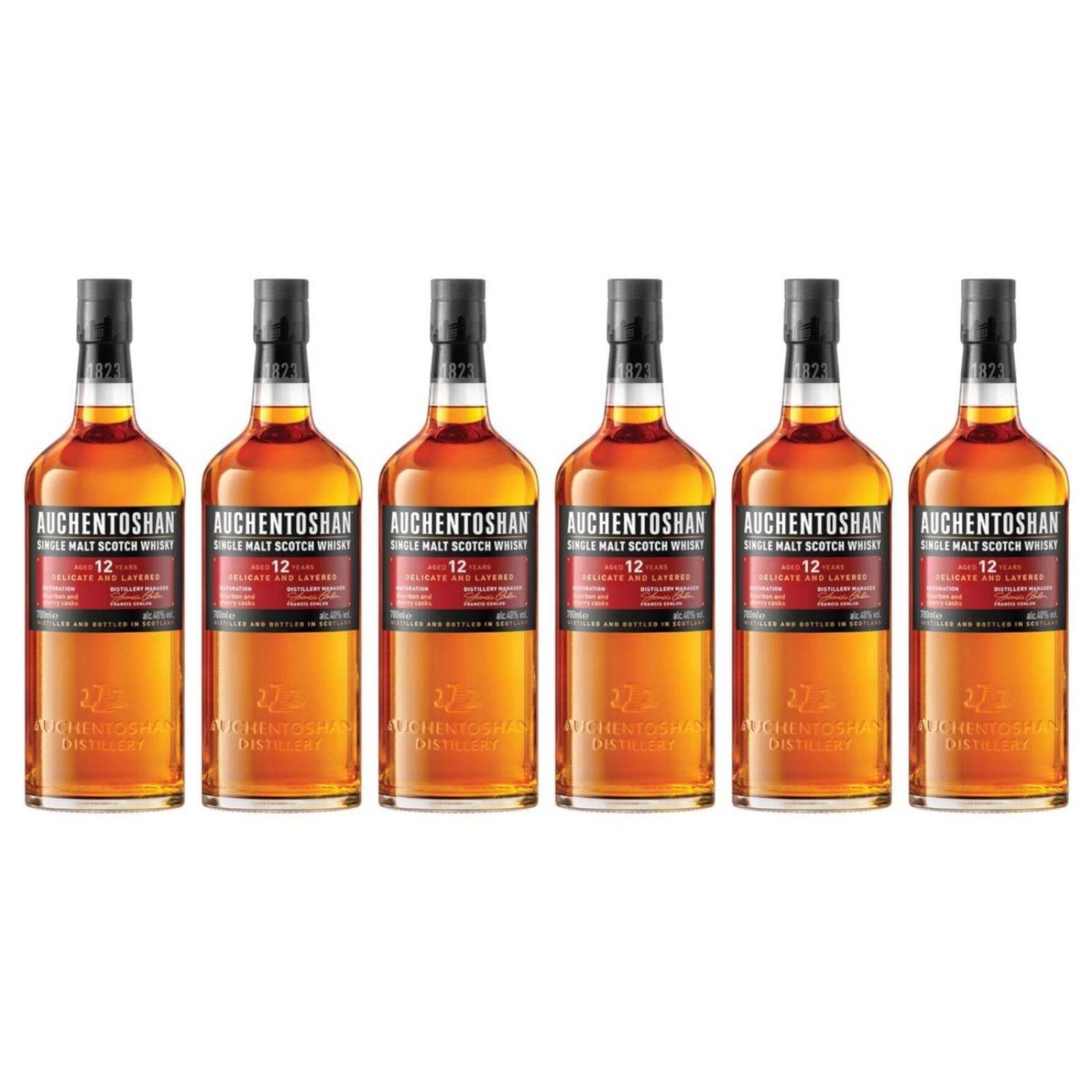 Pack de 6 Whisky Auchentoshan 12 Años 700 ml 