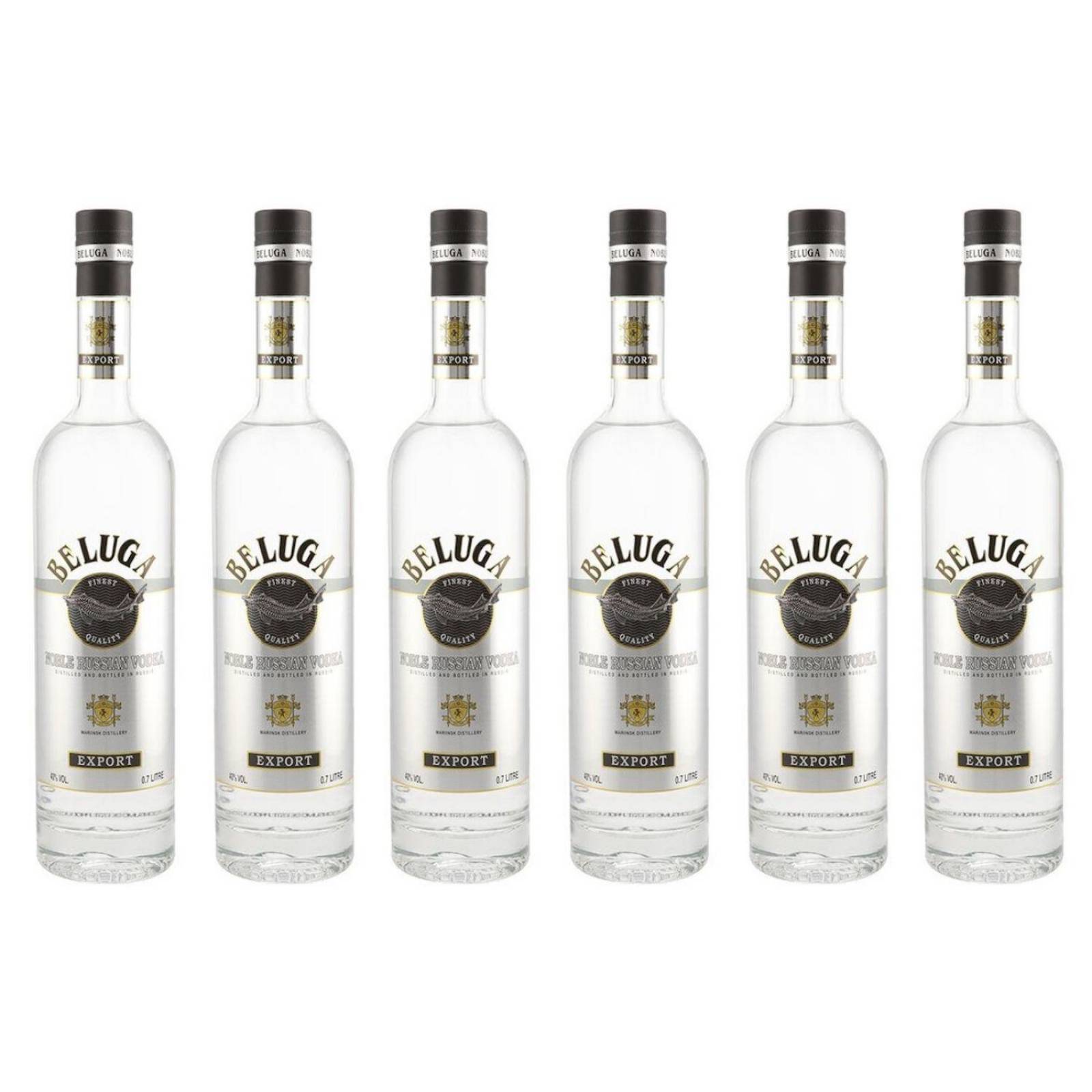 Pack de 6 Vodka Beluga Noble Rusian 700 ml 