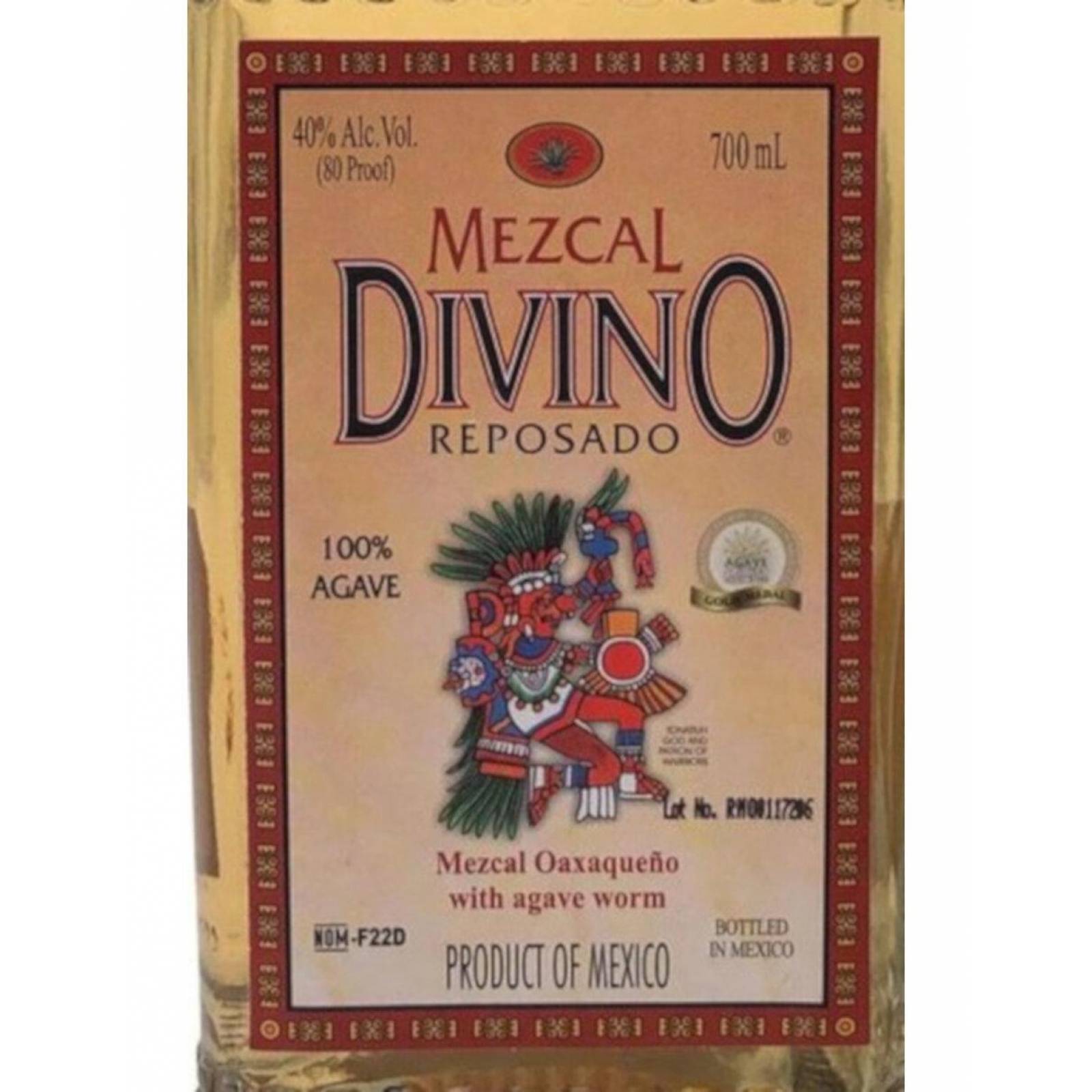 Pack de 6 Mezcal Divino Reposado C/Gusano 700 ml