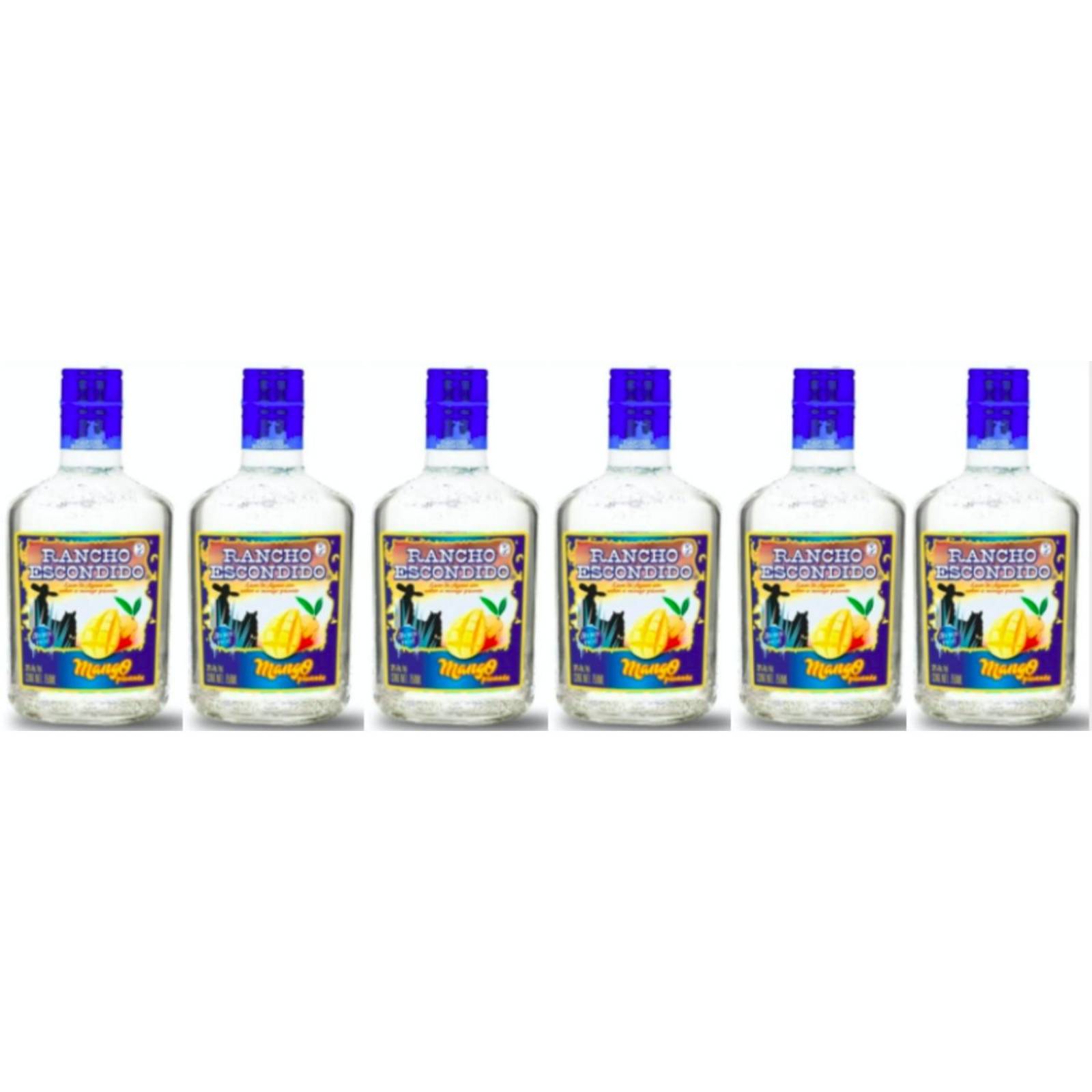 Pack de 6 Licor de Agave Rancho Escondido Mango Pican 750 ml 