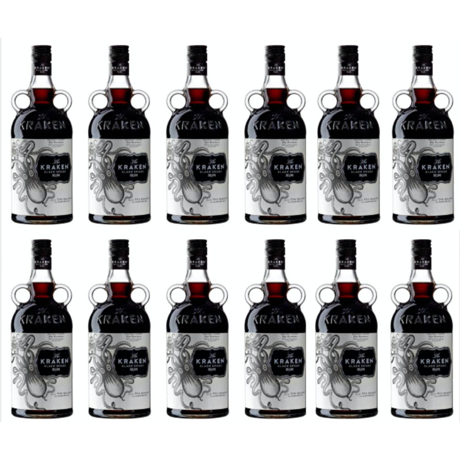 Pack de 12 Ron Kraken Black Spiced 750 ml 