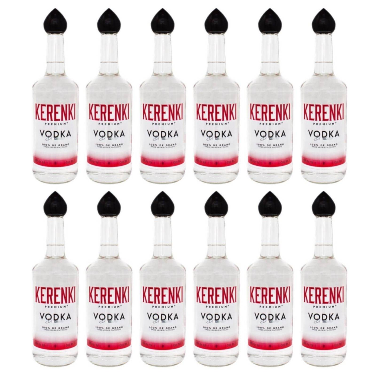 Pack de 12 Vodka Kerenki Premium 1 L 