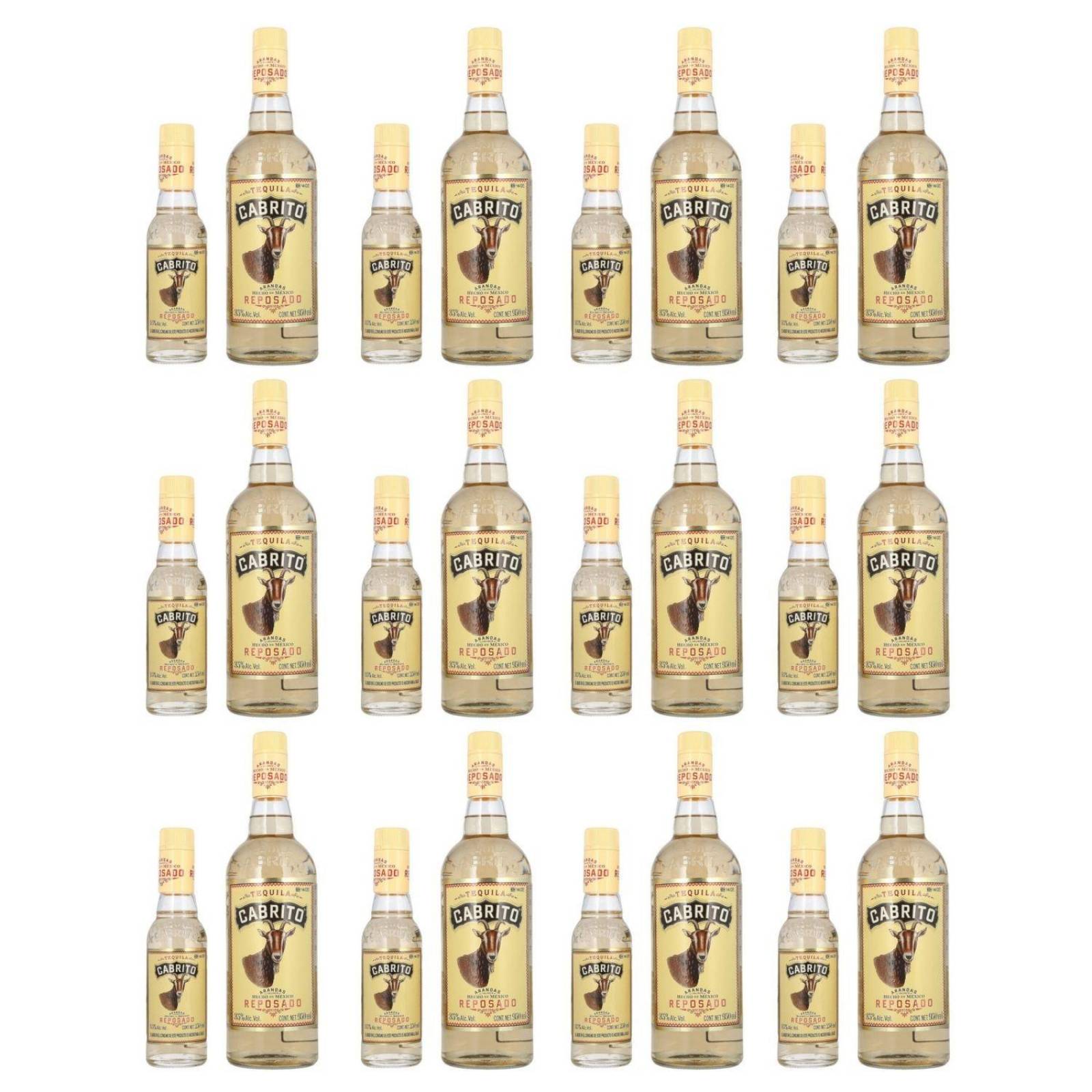 Pack de 12 Tequila Cabrito Reposado de 950 ml + mini 250 ml 