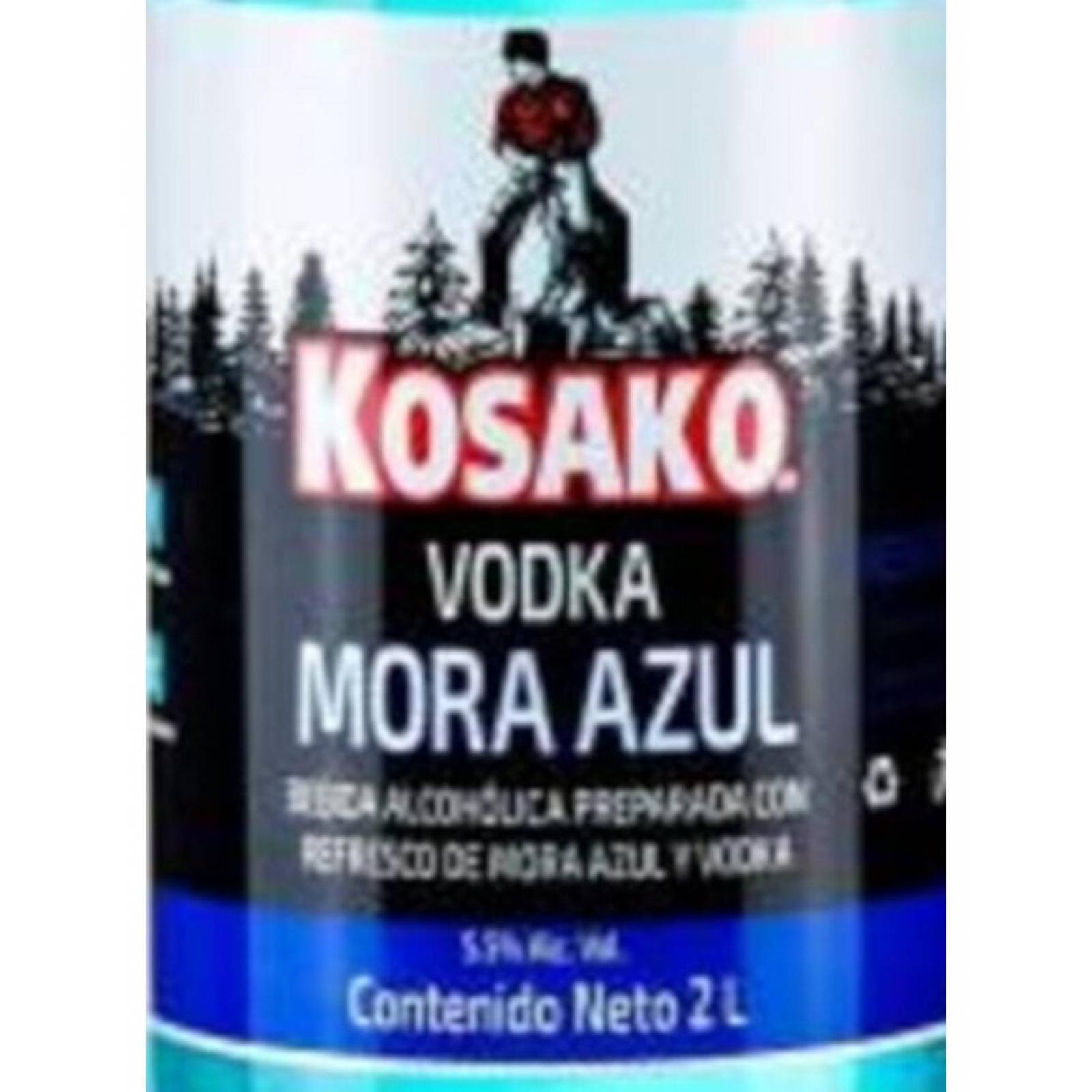 Pack de 12 Fusión Kosako Vodka/Mora Azul 2 L 