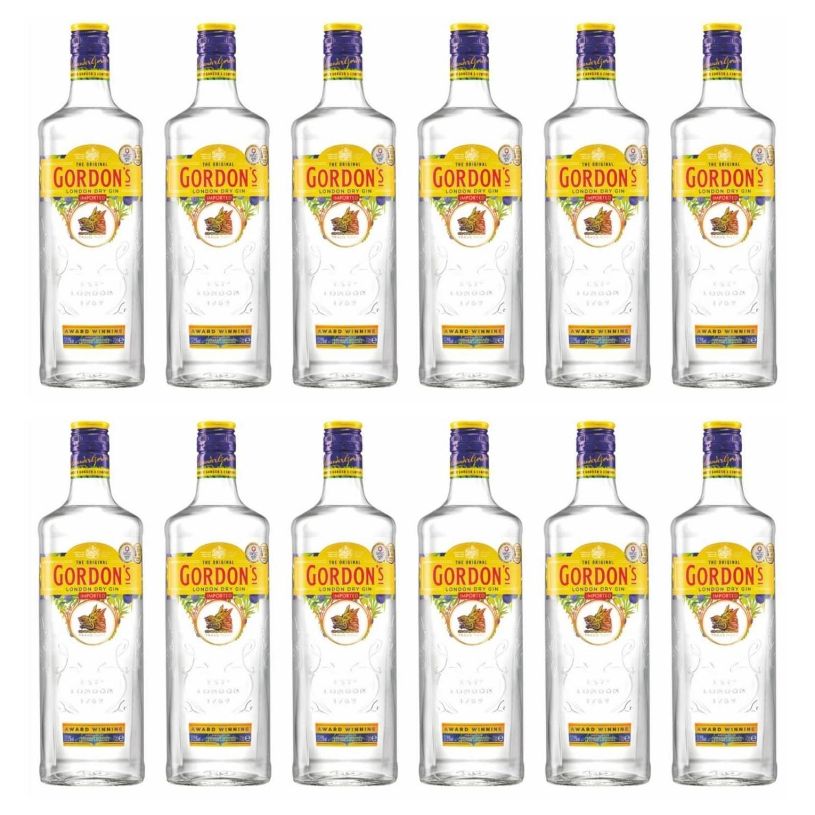 Pack de 12 Ginebra Gordons Dry 700 ml 