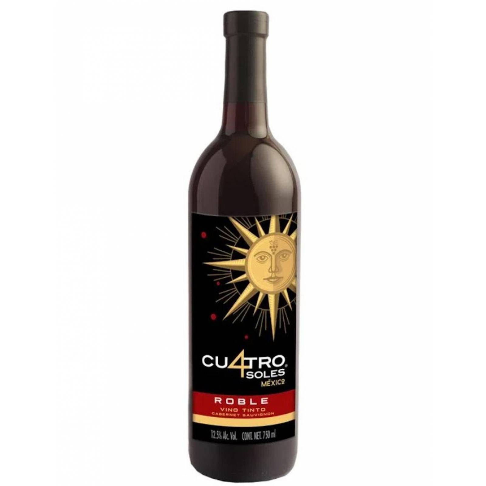 Pack de 2 Vino Tinto Cuatro Soles Roble Cabernet Sauv 750 ml 