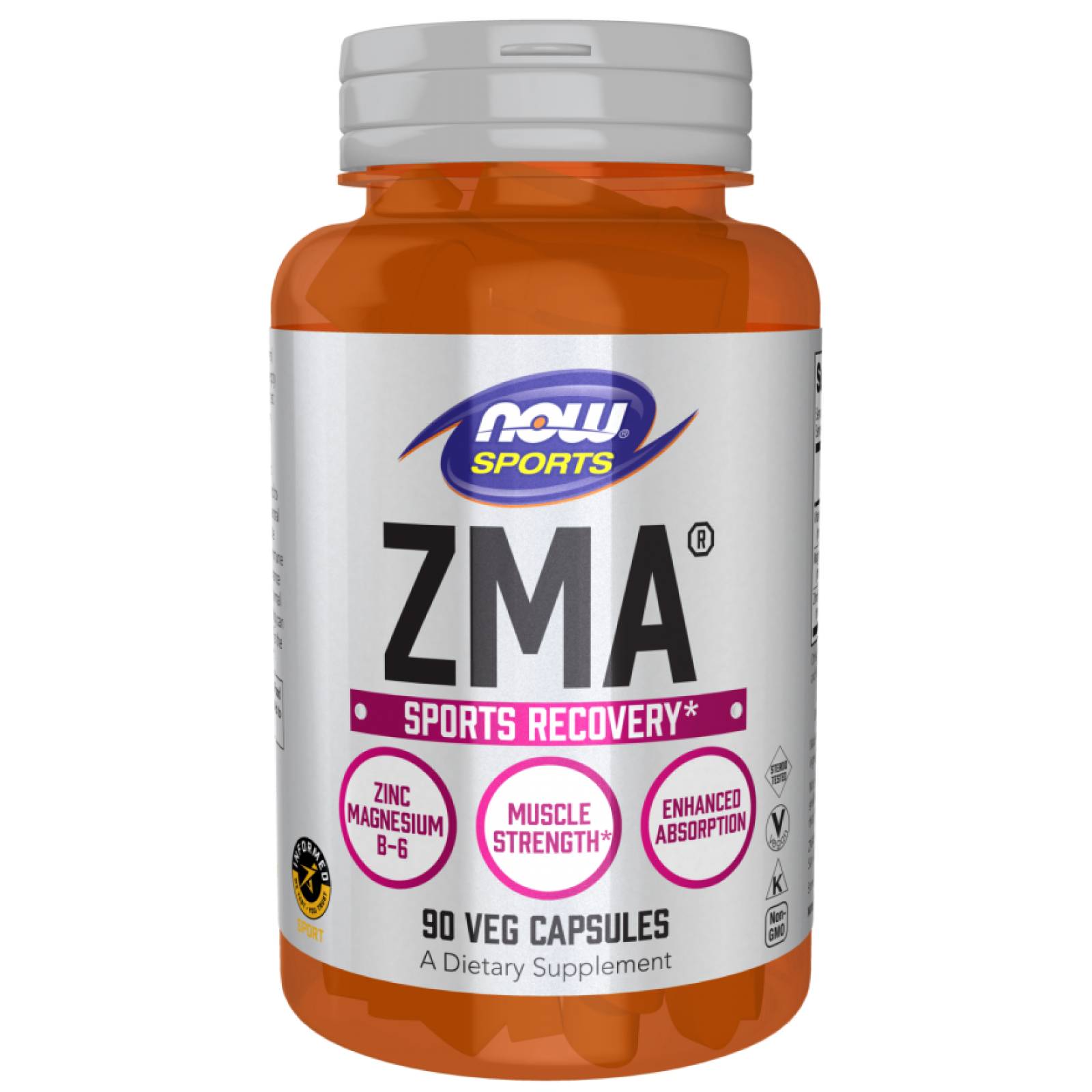 Zinc Magnesio B6 Now Sports ZMA 90 cápsulas 