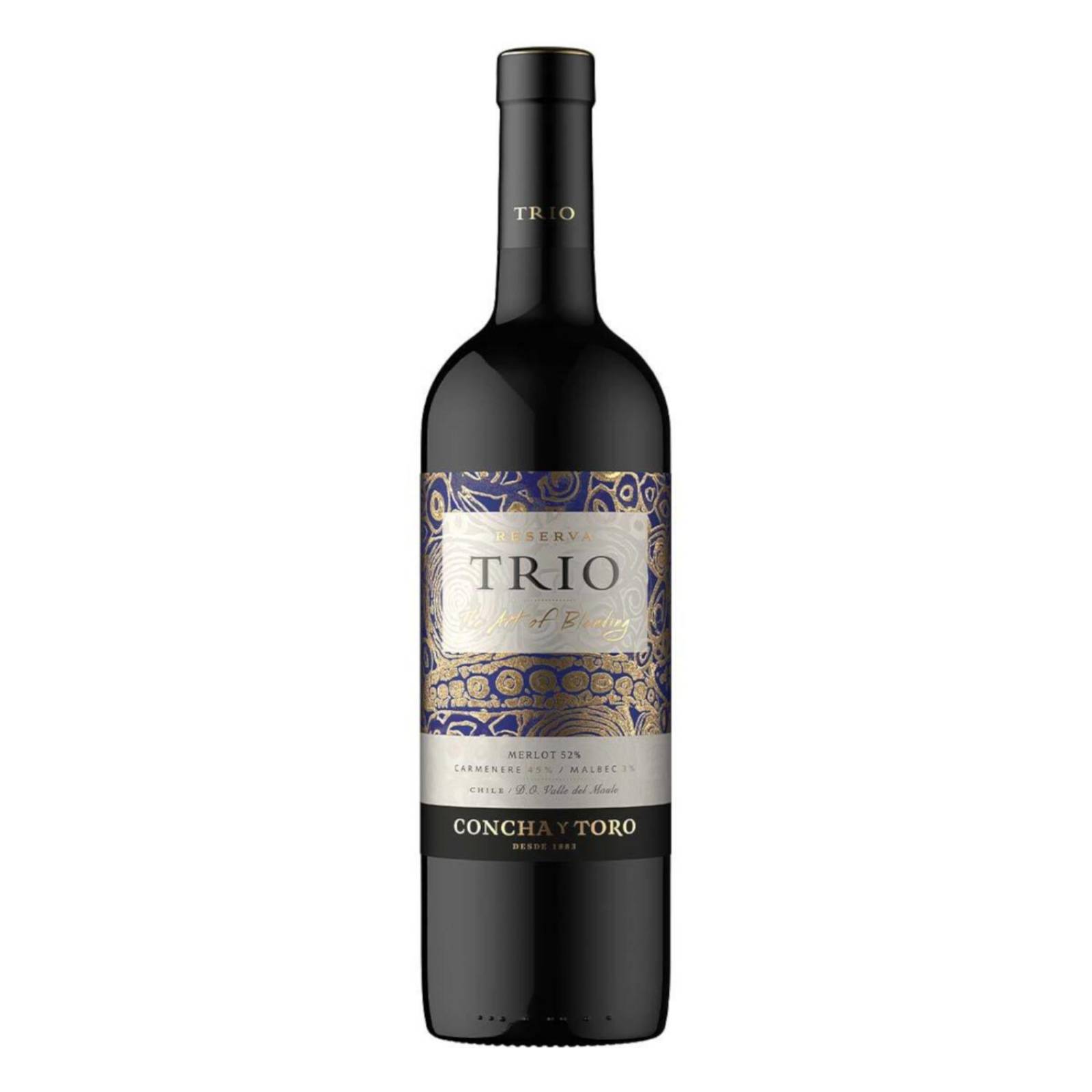 Pack de 2 Vino Tinto Trio Merlot Carmenere Malbec Rva 750 ml