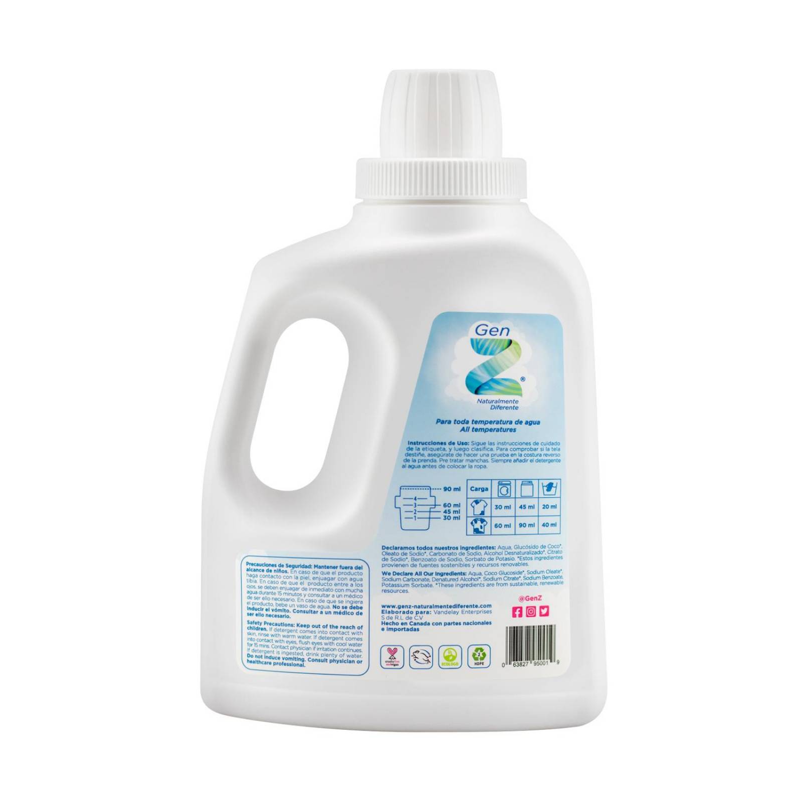 Detergente natural Gen Z para ropa de bebé 1.5Lt 