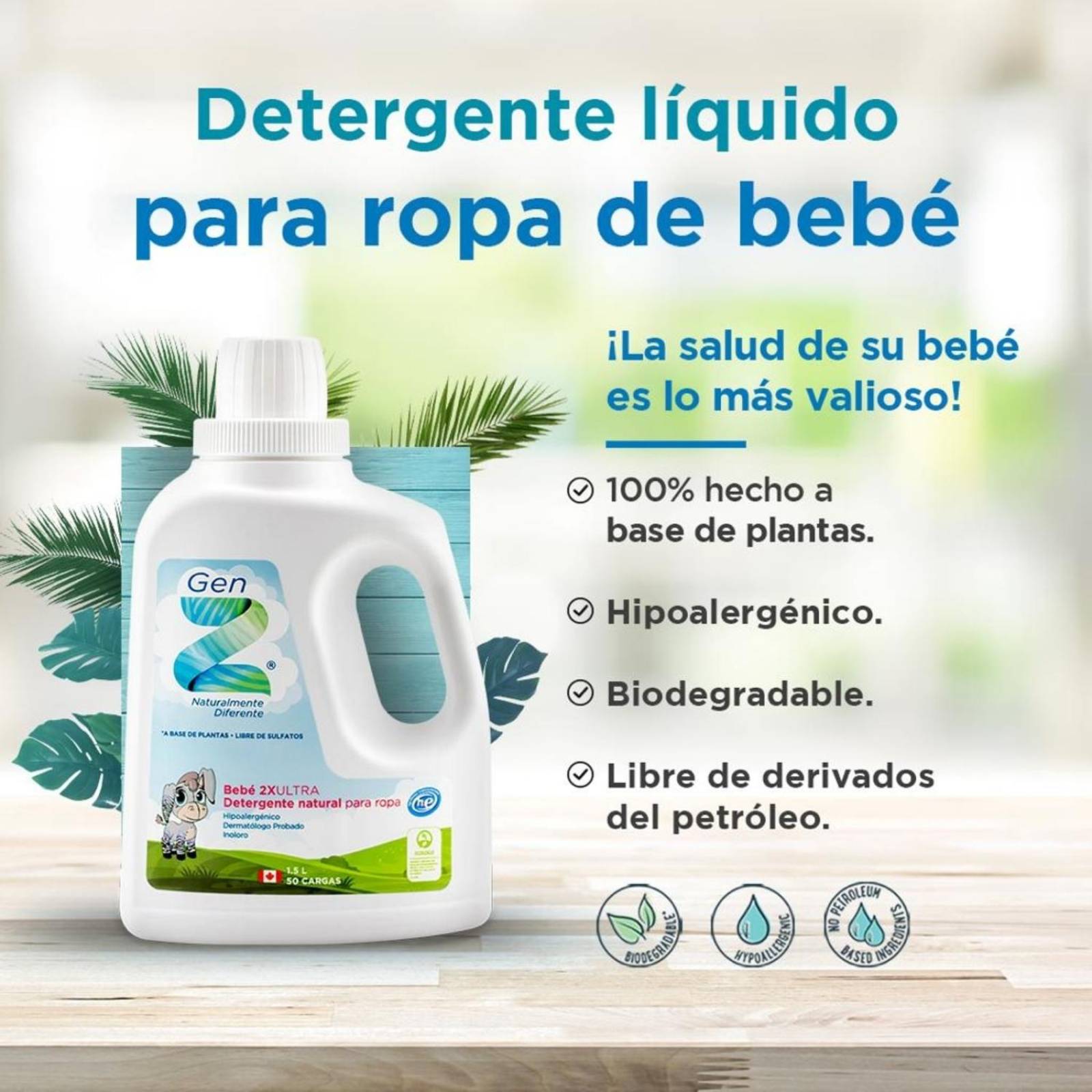 Detergente natural Gen Z para ropa de bebé 1.5Lt 