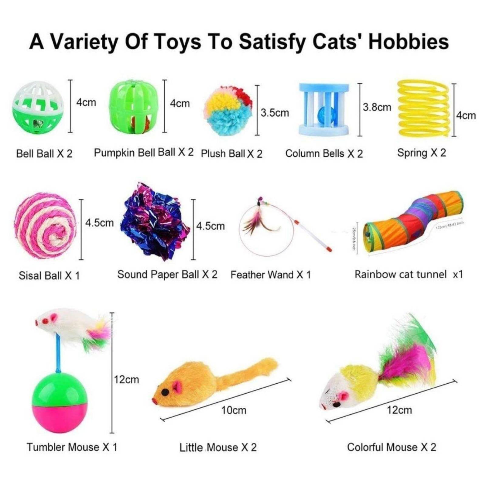 22 Pack Juguetes para Gatos FASTPET Accesorios para Gato