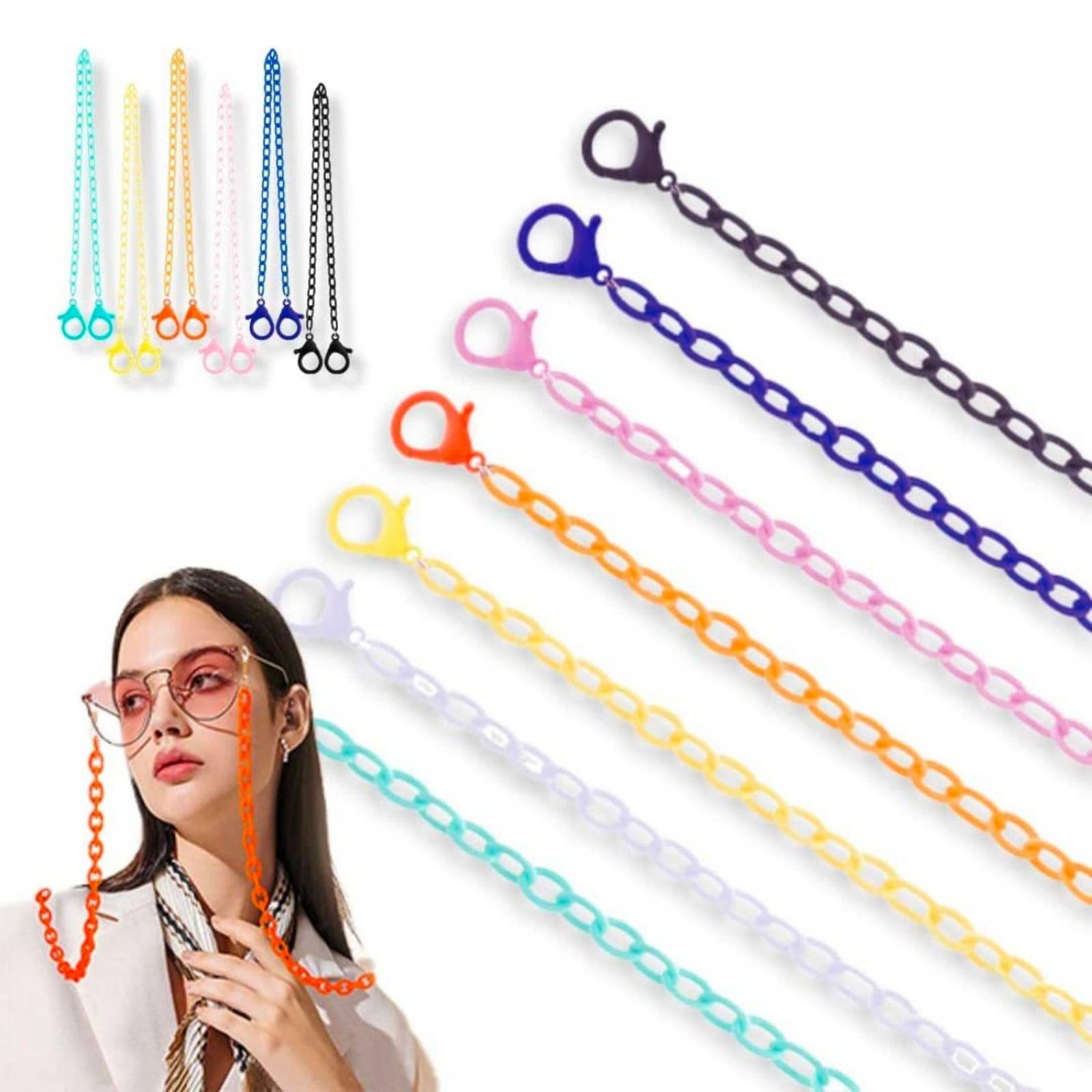 6 Pack Cadenas para Cubrebocas y Lentes BEE VIBES Multicolor 
