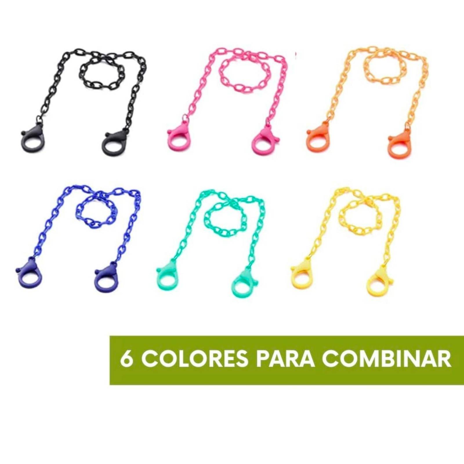 6 Pack Cadenas para Cubrebocas y Lentes BEE VIBES Multicolor 