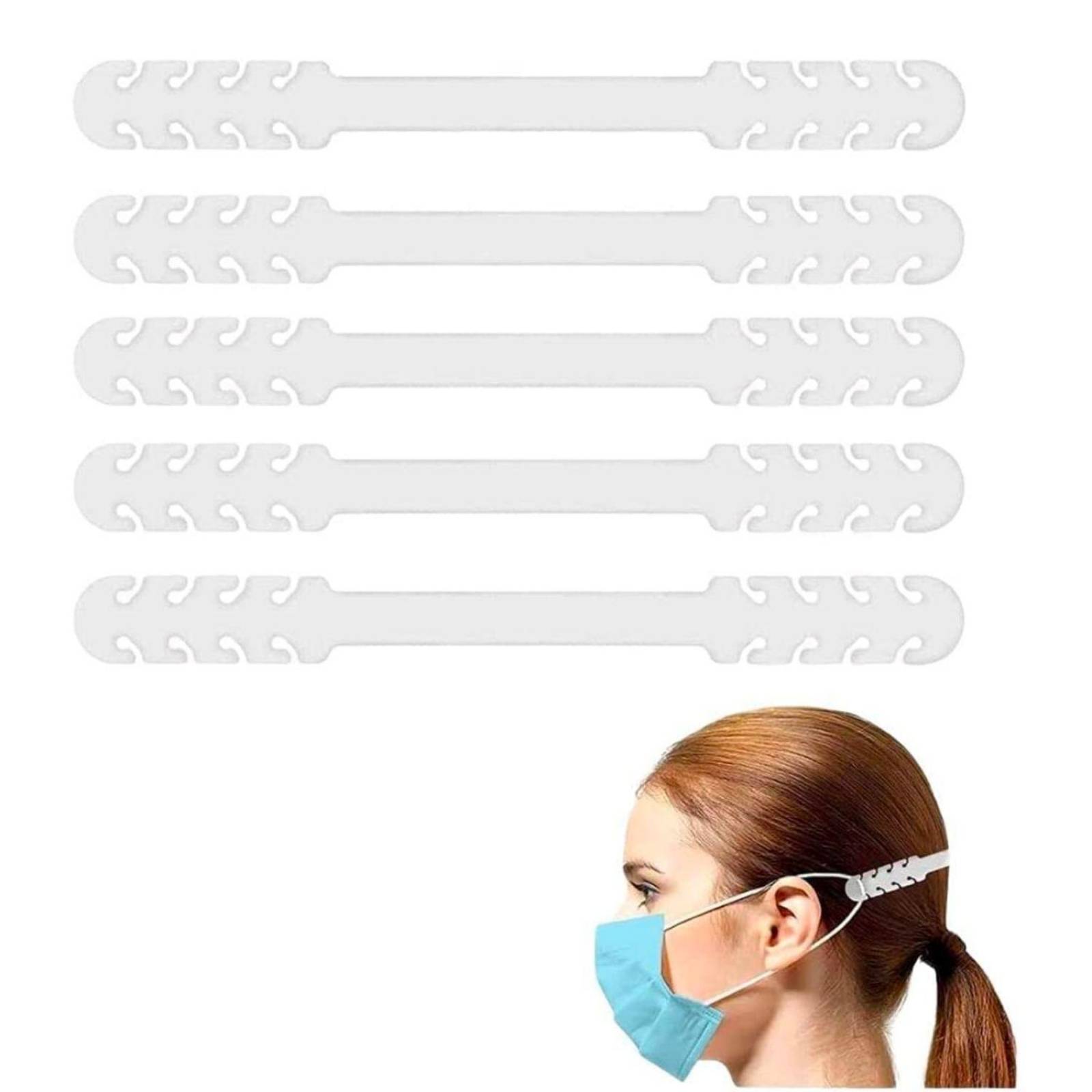 5 Pack Correas Extensoras de Cubrebocas BEE VIBES Universal Blanco