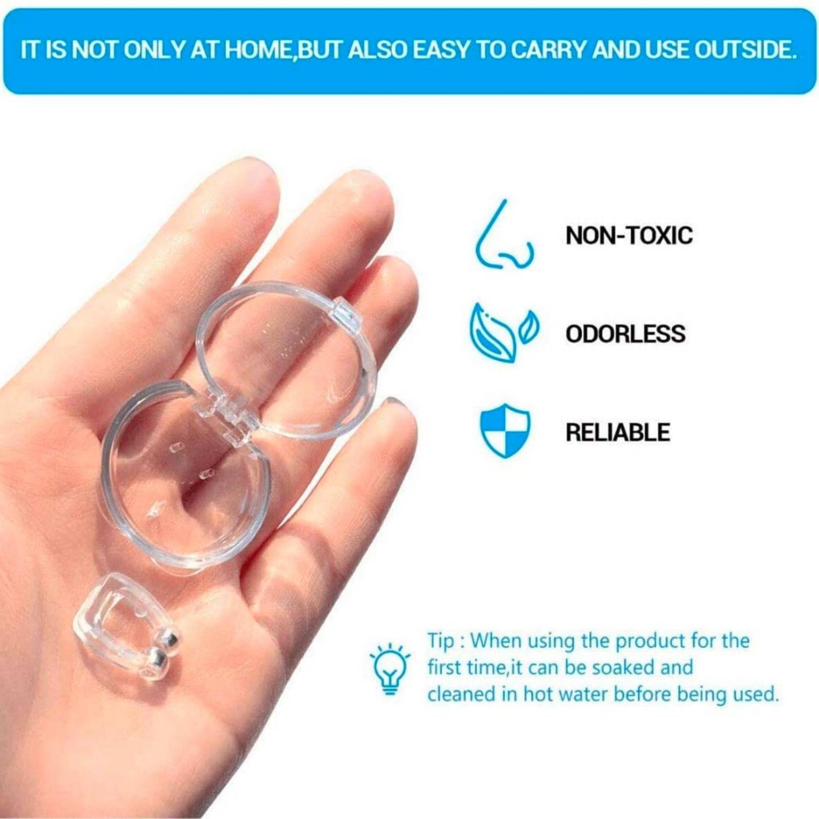 4 pack Clip Nasal Antironquidos MOON & BACK Magnético 