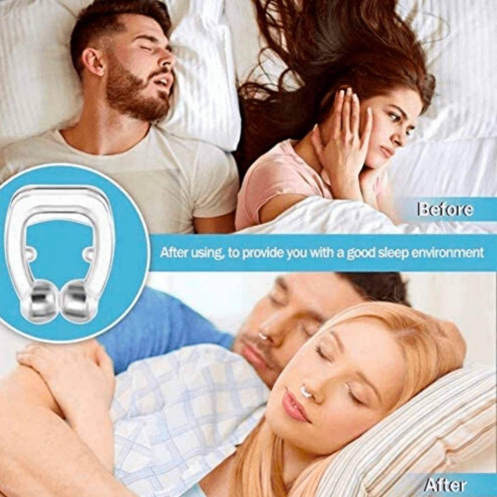 4 pack Clip Nasal Antironquidos MOON & BACK Magnético 