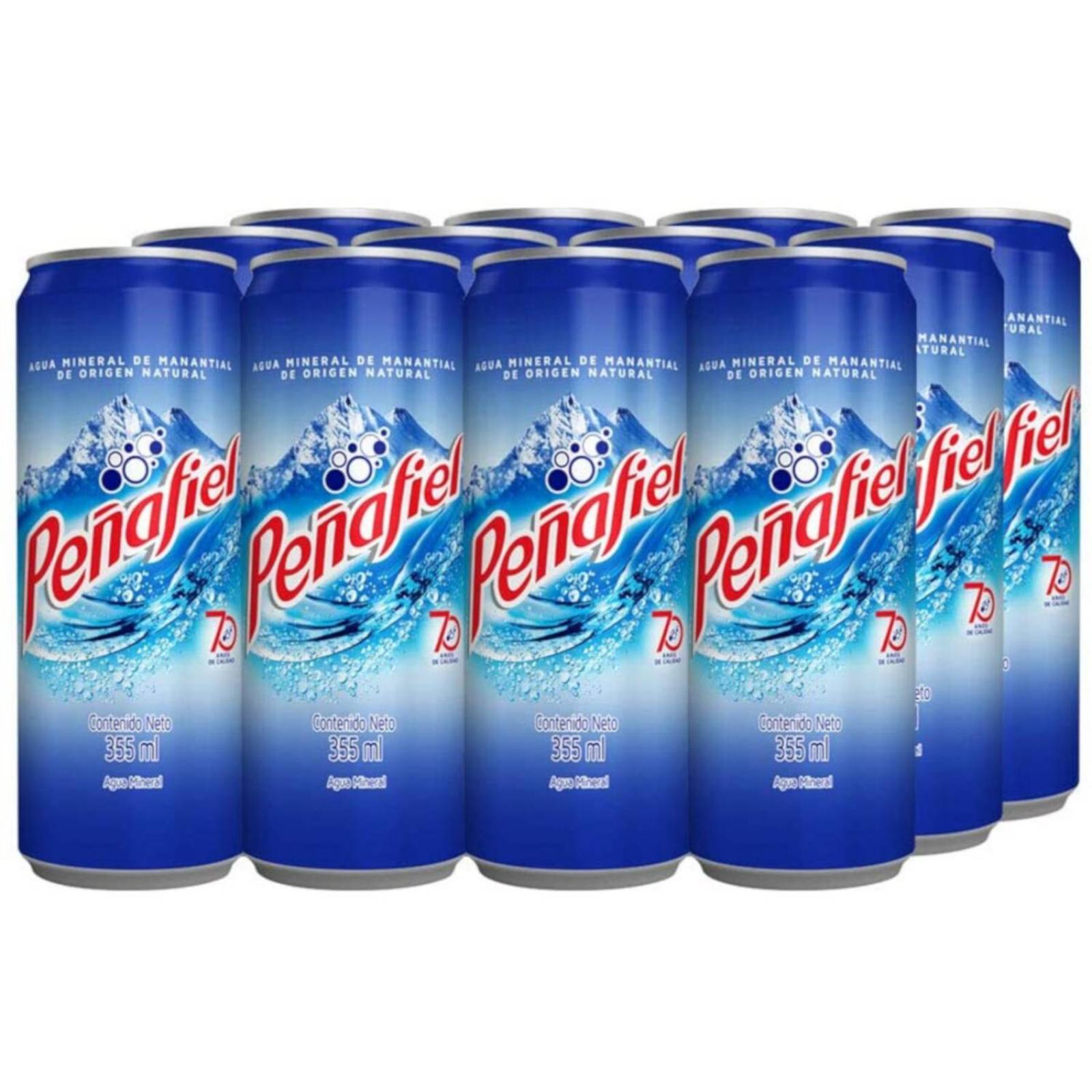 Pack de 12 Agua Mineral Peñafiel Lata 355 ml 