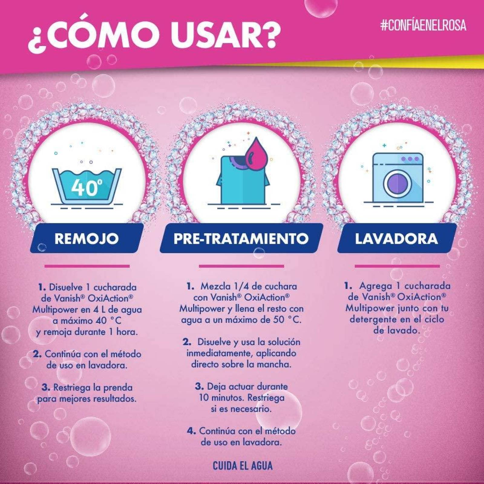 Pack de Quitamanchas en Polvo Vanish Blanco 900g + Rosa 900g 