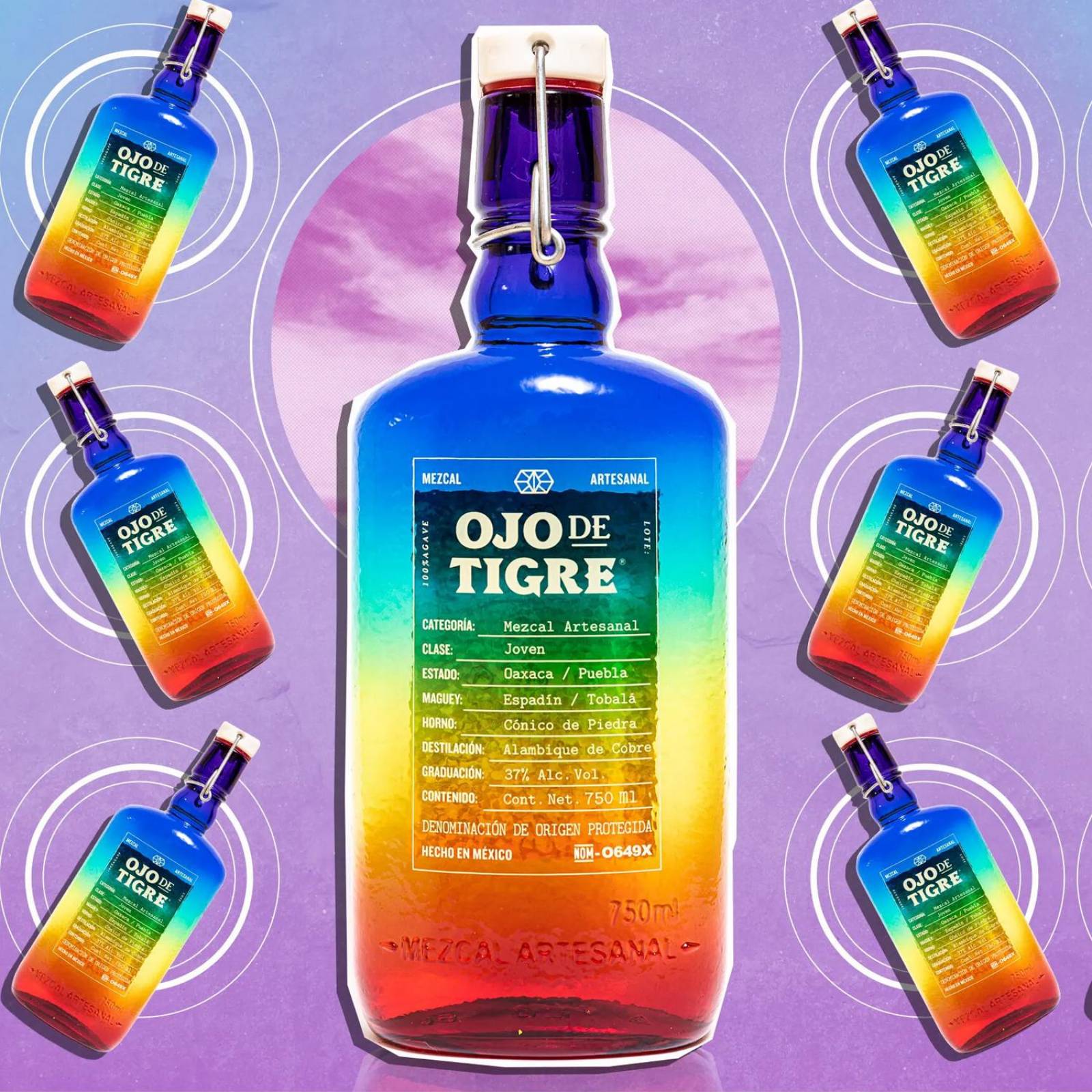 Pack de 2 Mezcal Ojo de Tigre Joven Ed. Pride 750 ml 