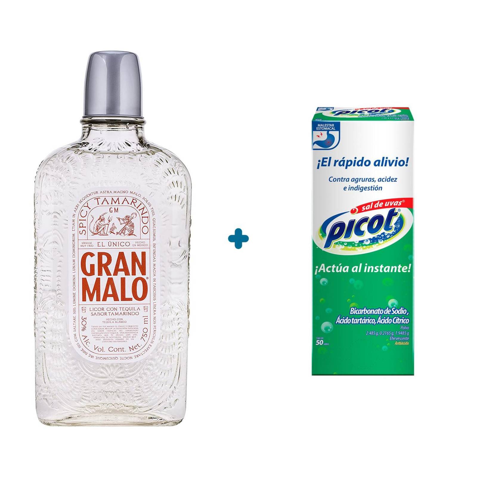 Gran Malo Tamarindo 750 ml + 50 Sobres de Sal de Uvas Picot 