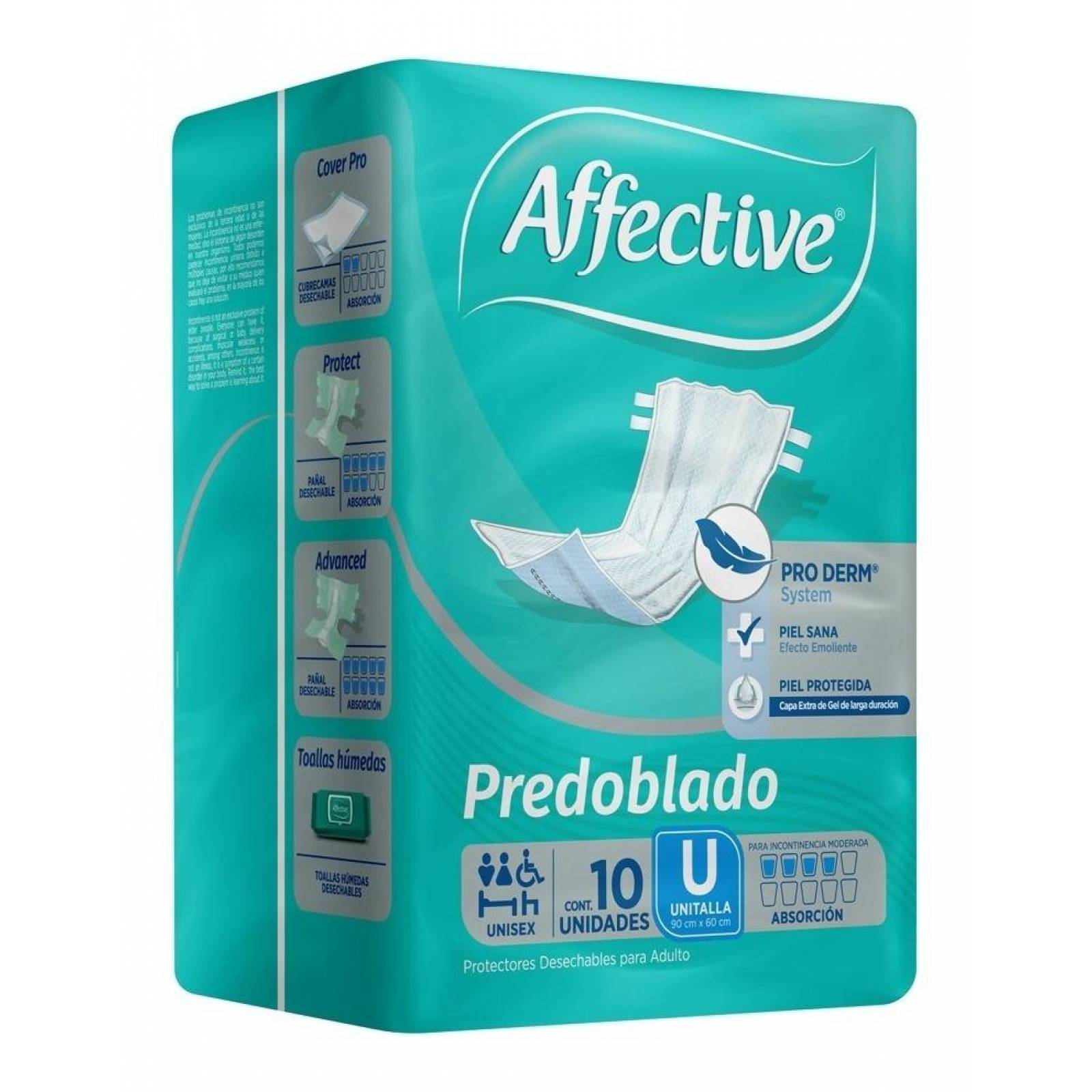 Pañal Adulto Affective Active Unitalla 10 Pz