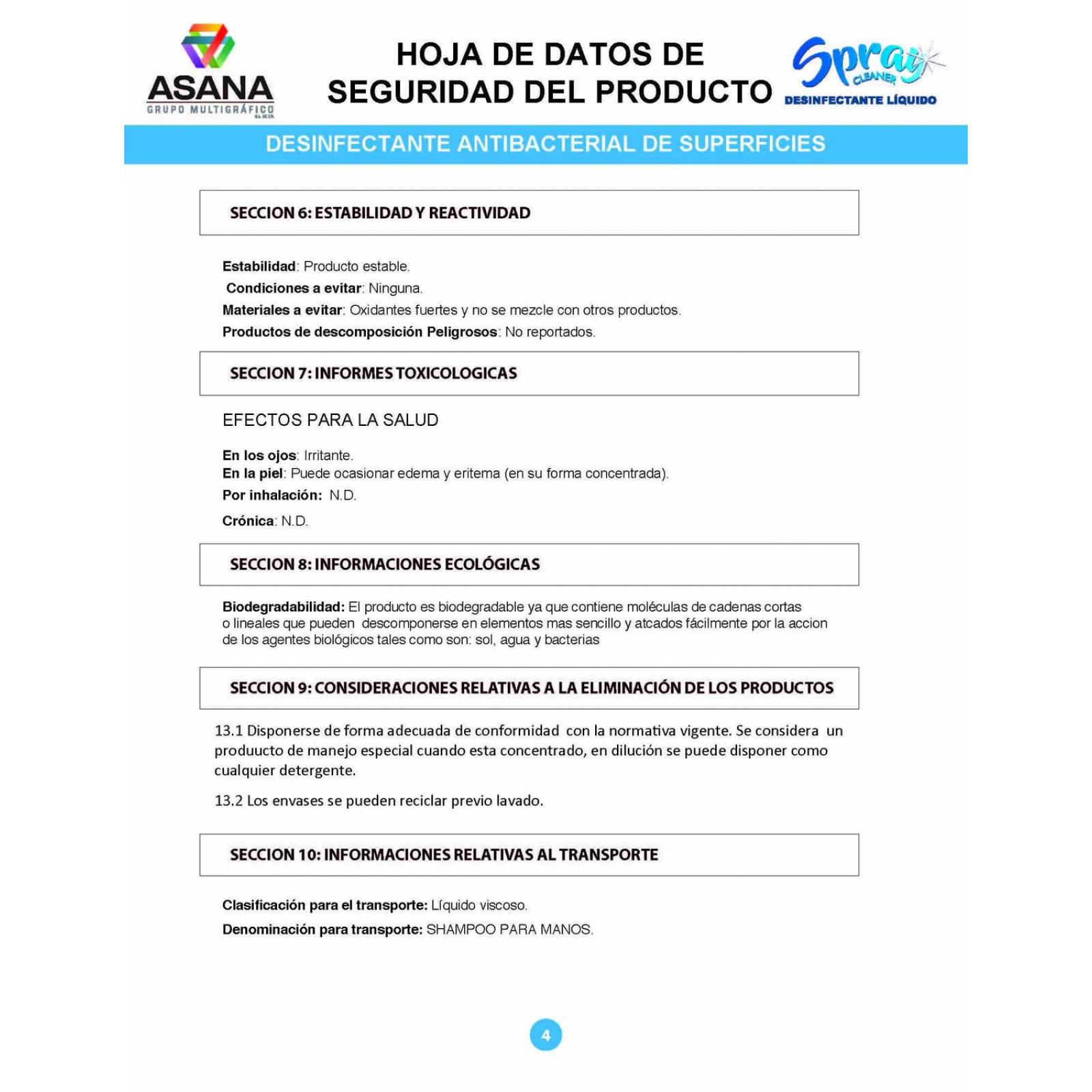 Desinfectante Total en Spray 50 ml Bakano 