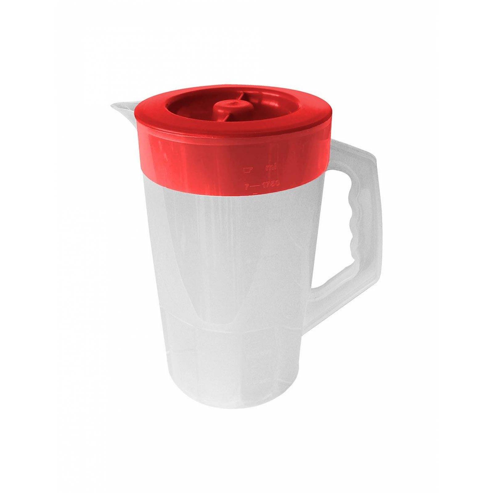 Jarra Redonda con Tapa Plasticos Alica ROJO