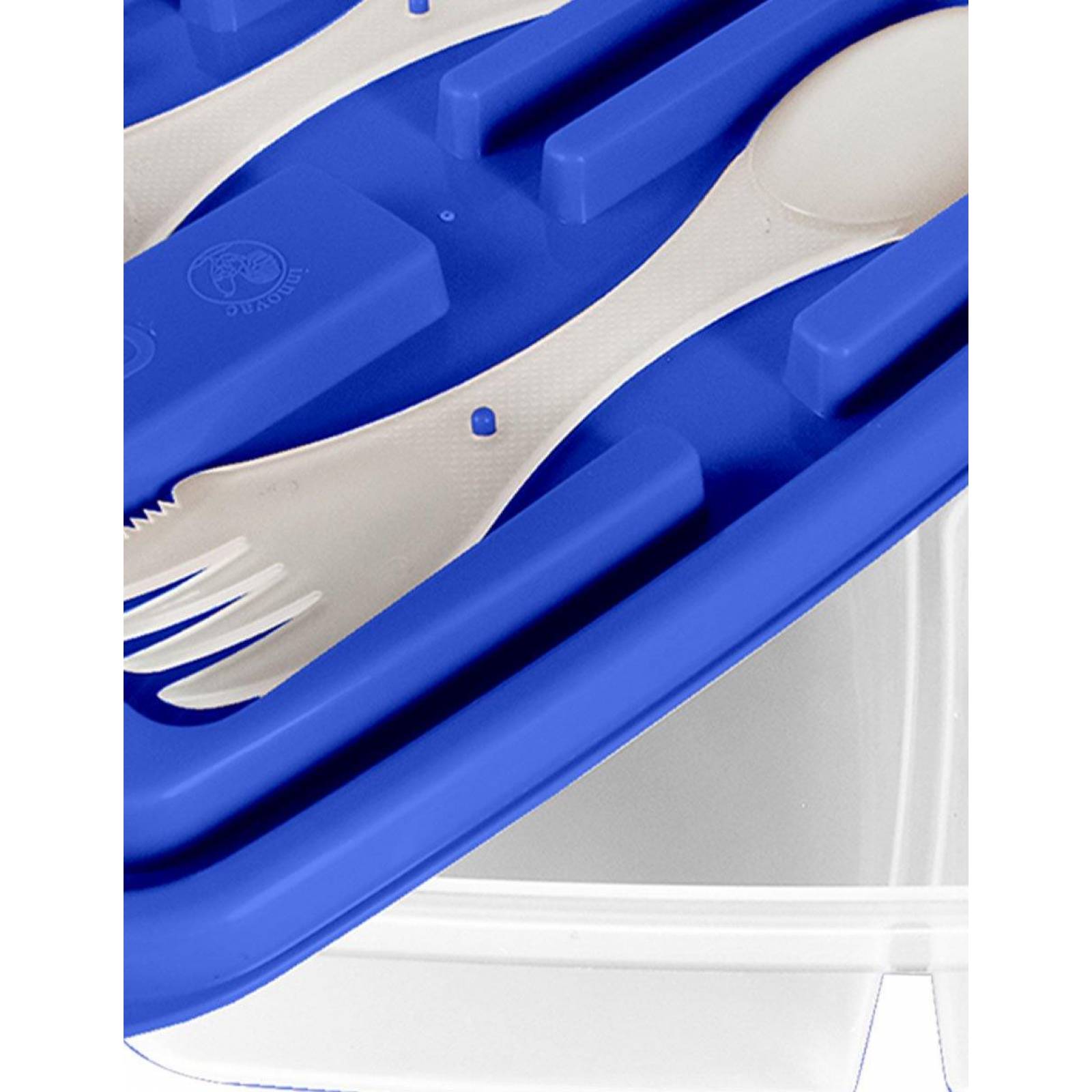 Porta Lunch con Cubiertos Plasticos Alica AZUL