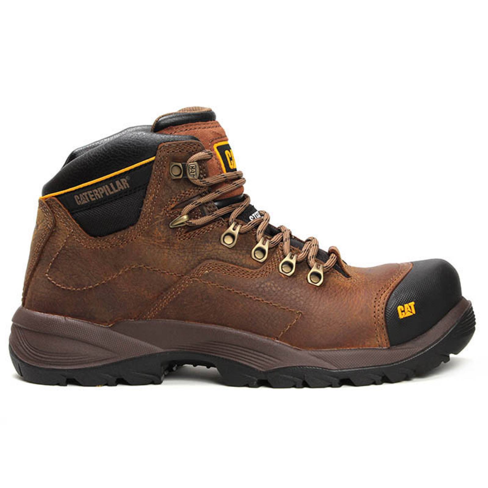 Bota industrial para caballero caterpillar p711840 cafe piel